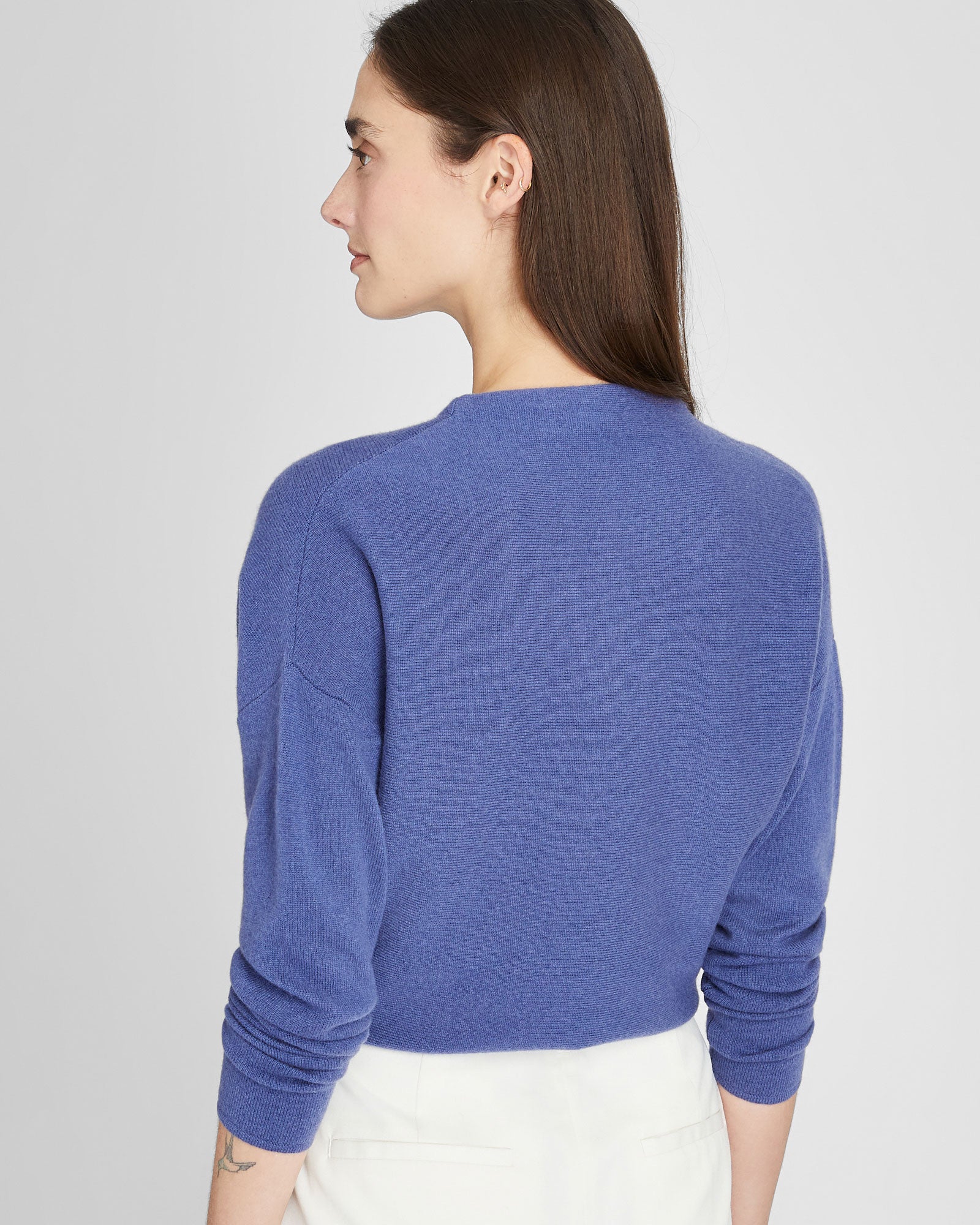 CLUB MONACO - Chandail en cachemire col cagoule - Bleu