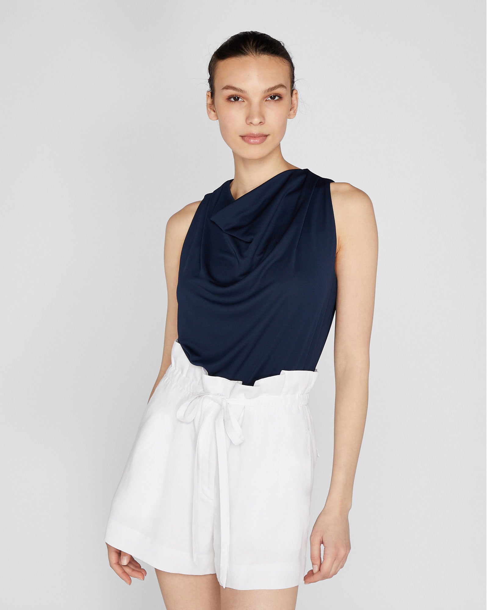 CLUB MONACO - Haut romantique en jersey - Marine