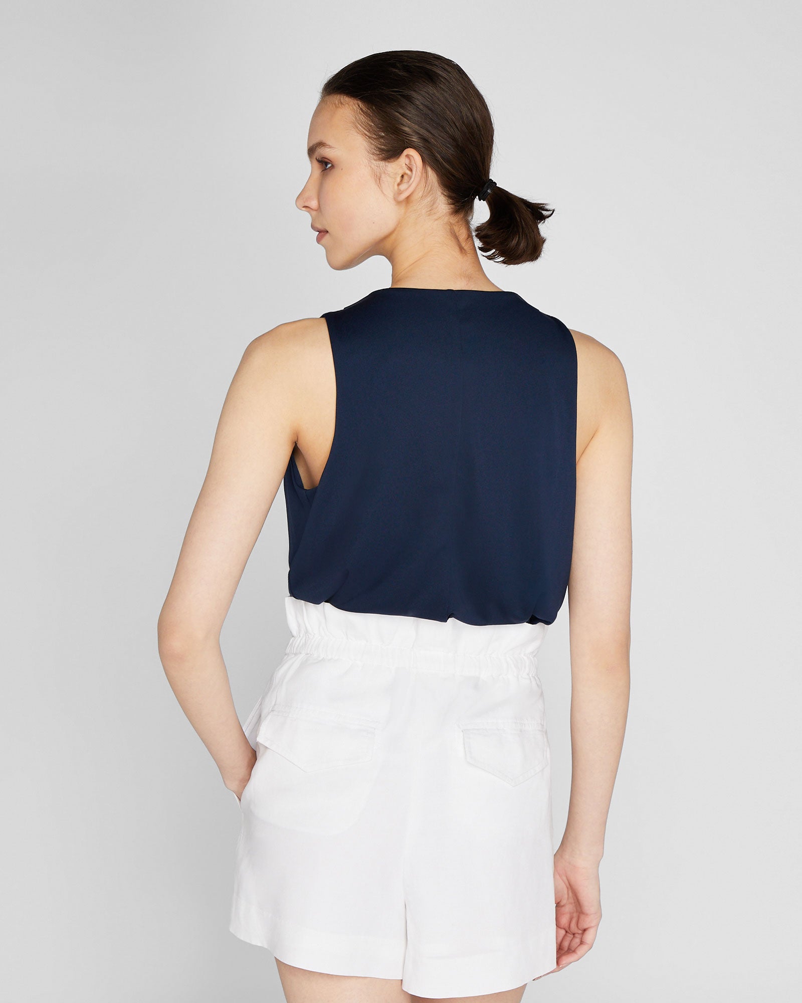 CLUB MONACO - Haut romantique en jersey - Marine