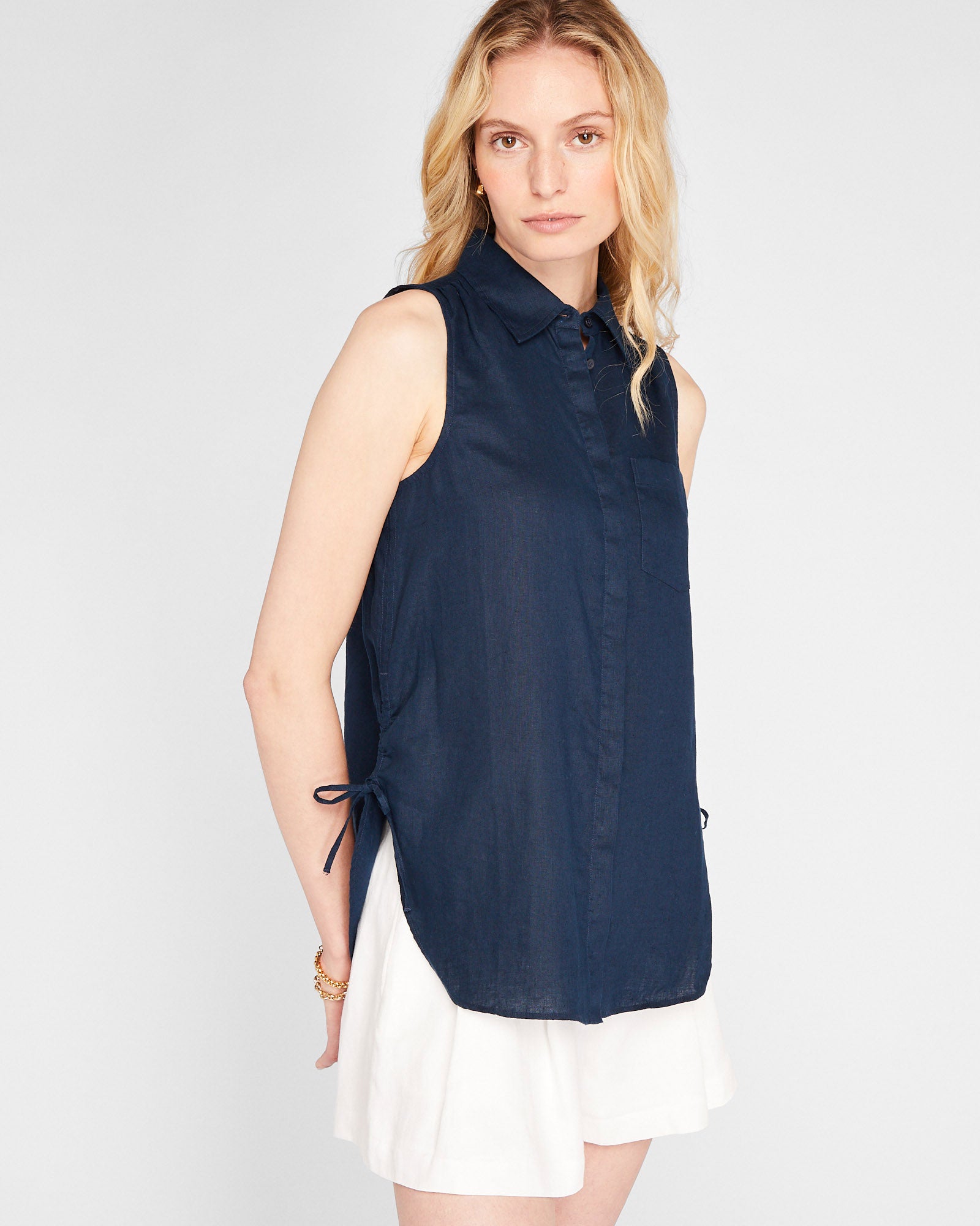 CLUB MONACO - Linen Tunic - Navy
