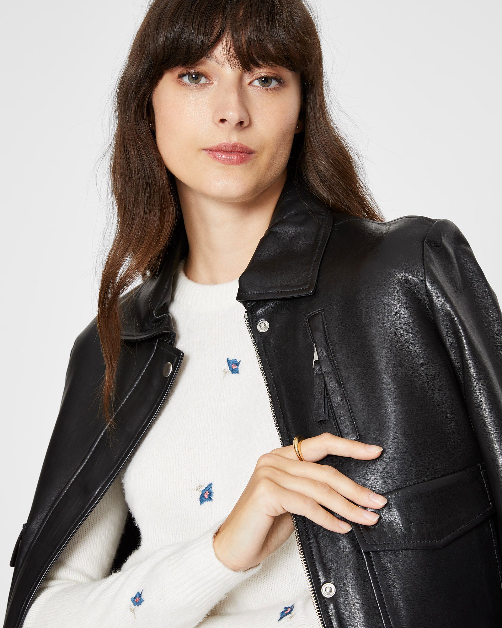 CLUB MONACO - Floral Embroidered - Crème
