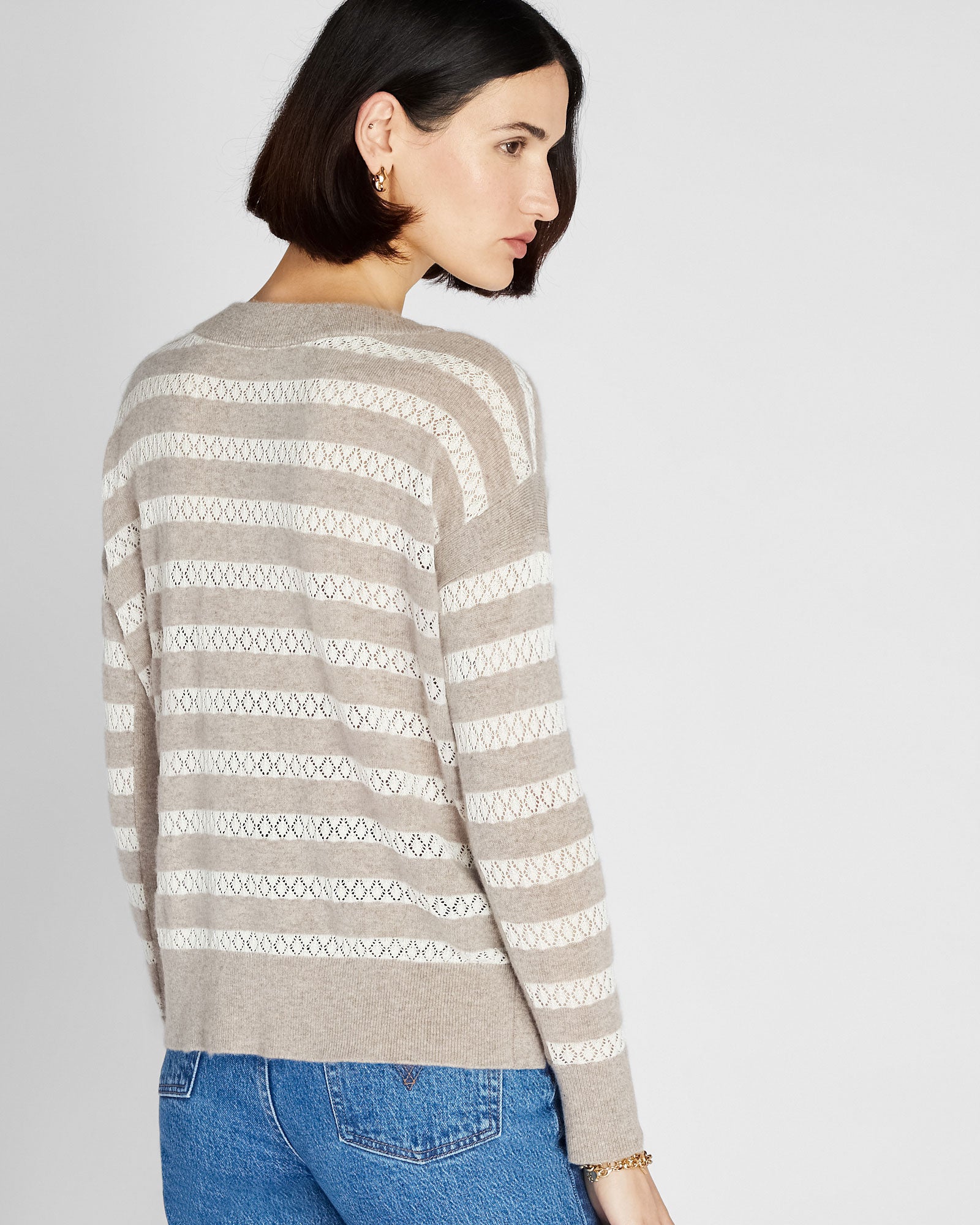 CLUB MONACO - Chandail en cachemire et en soie - Galet