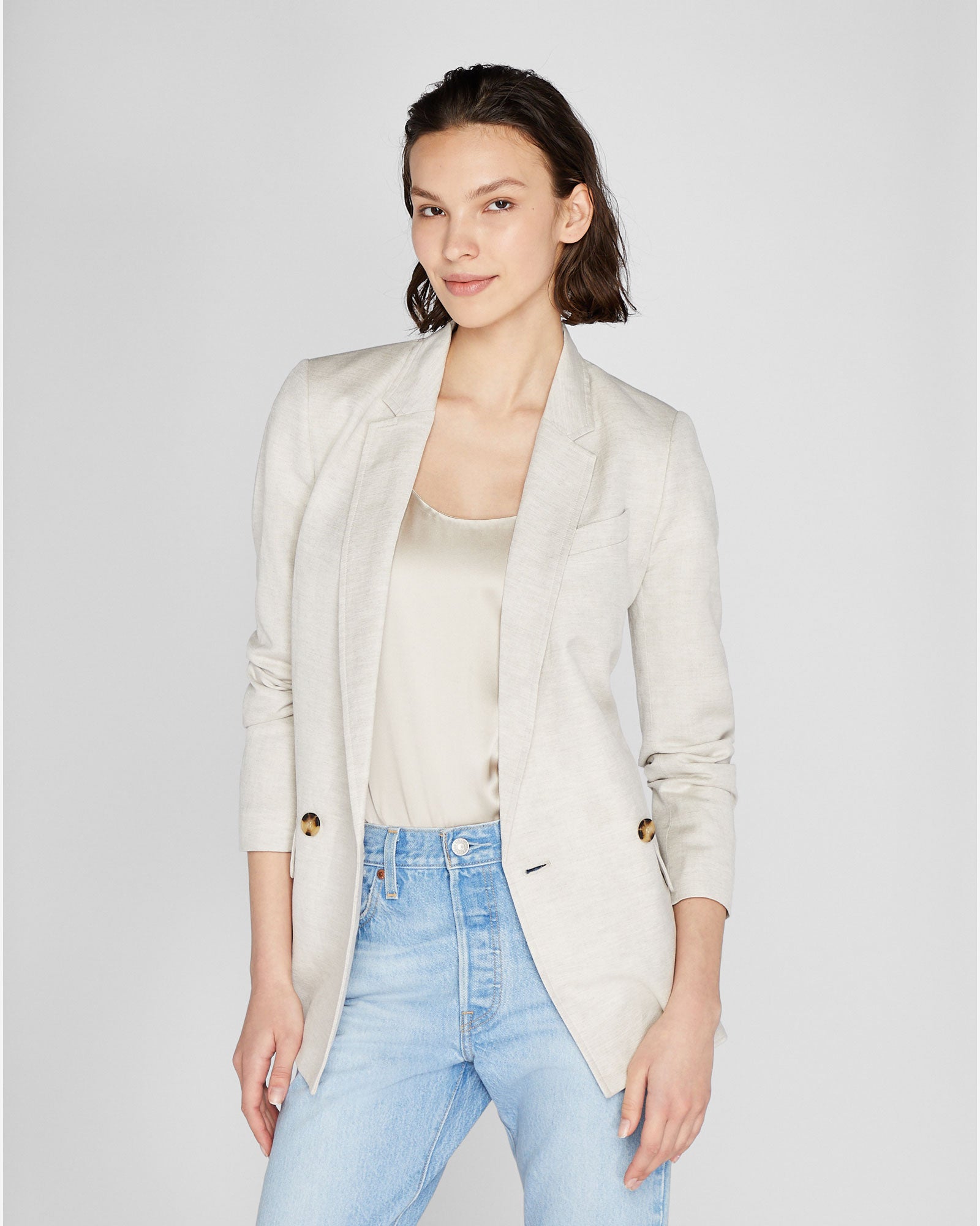 CLUB MONACO - Soft Linen Blend Blazer - Natural