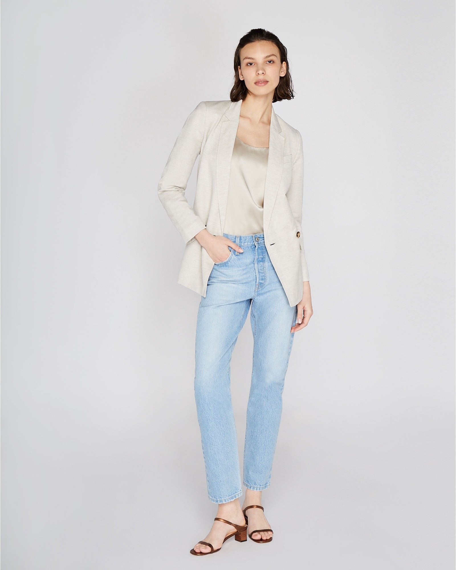 CLUB MONACO - Soft Linen Blend Blazer - Natural