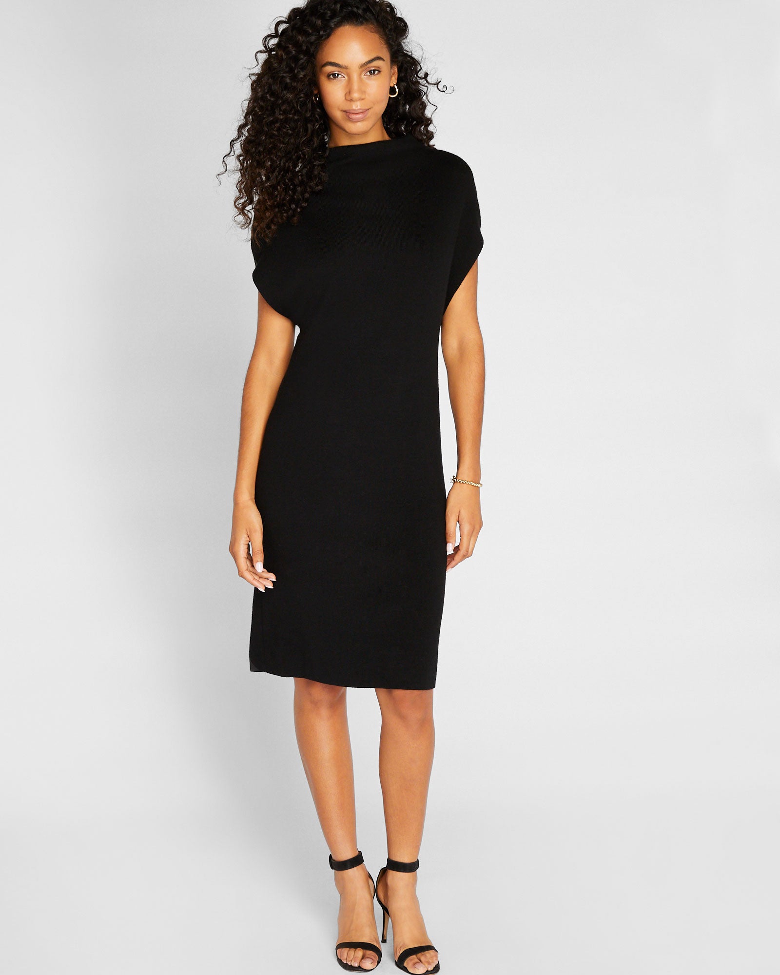 CLUB MONACO - Robe en laine côtelée Abhy - Noir
