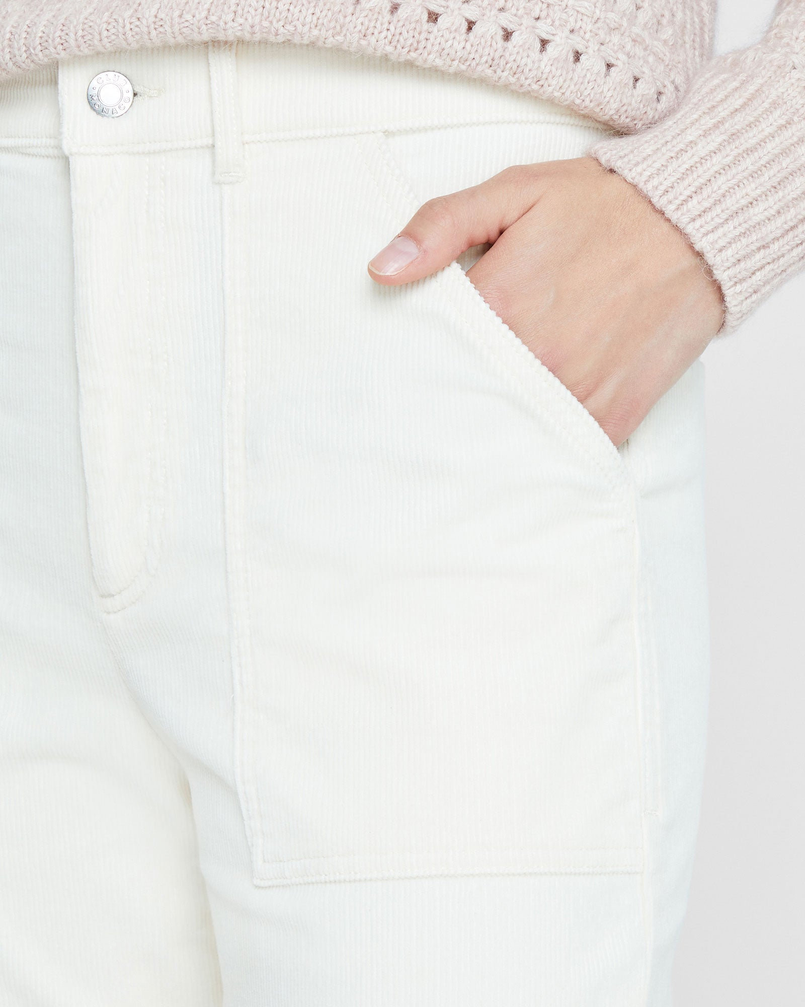 CLUB MONACO - Patch Pocket Corduroy Pant - Cream