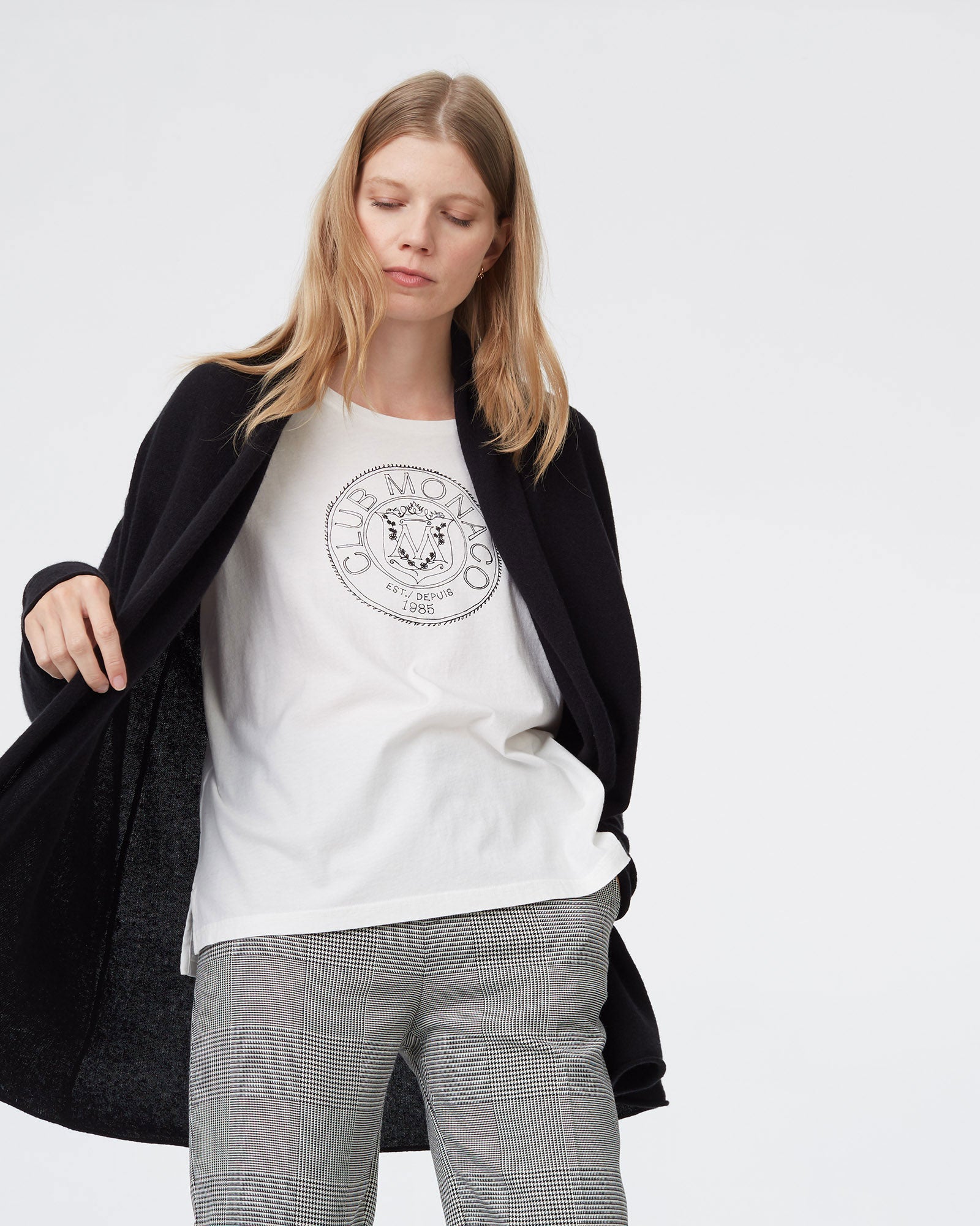 CLUB MONACO - Cristina Cashmere Cardigan - Black