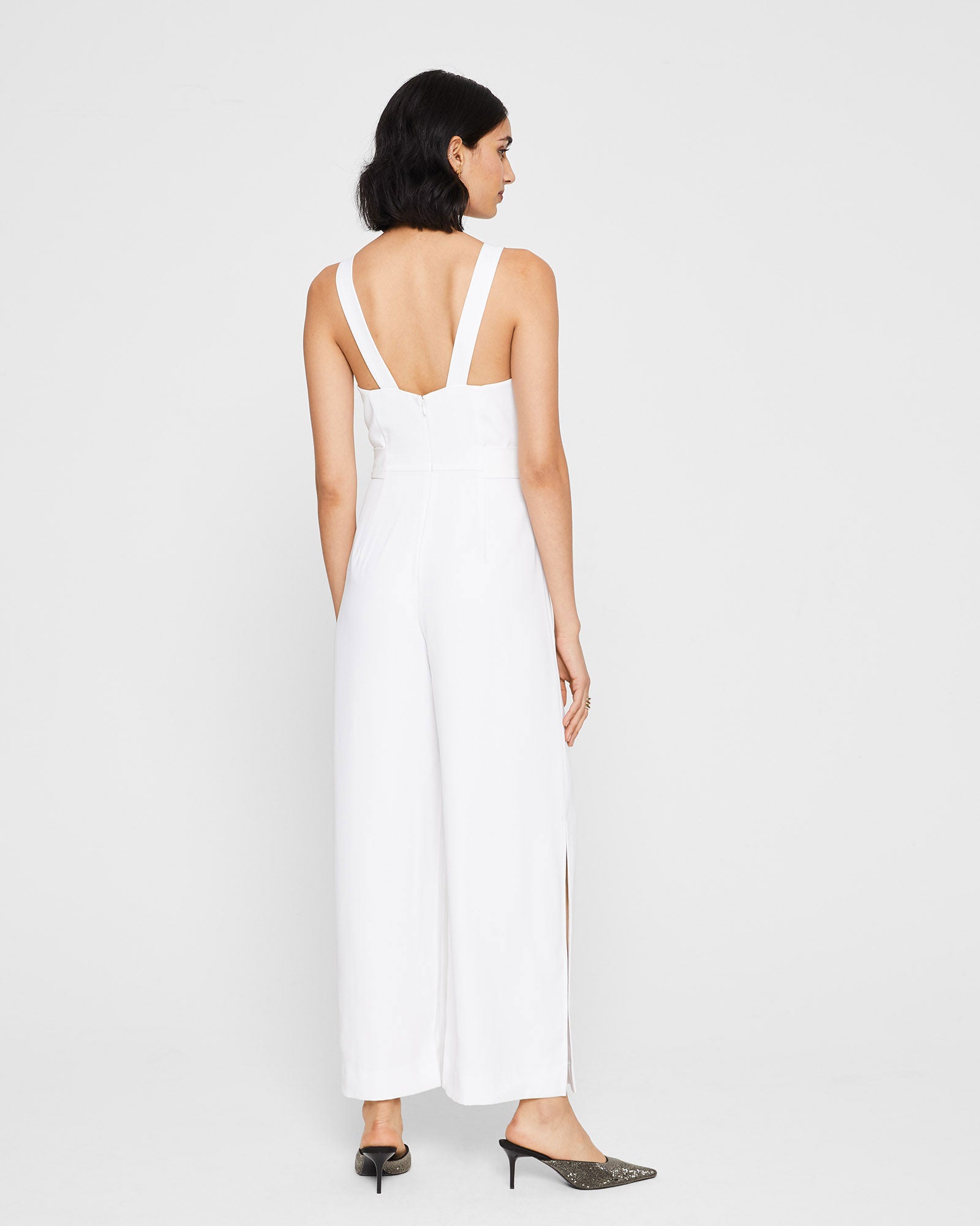 CLUB MONACO - Belted Scoop Neck Jumpsuit - White