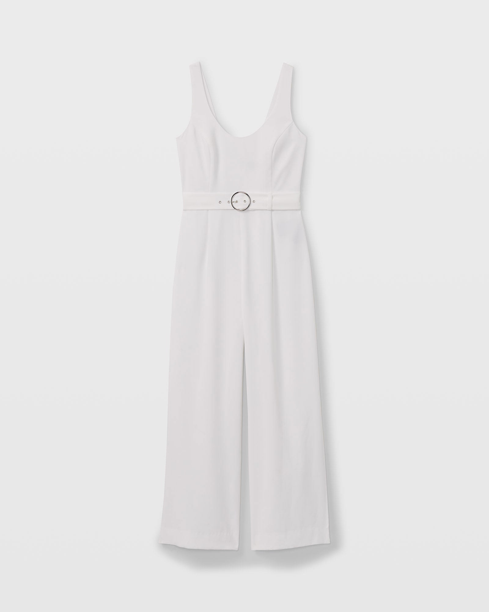 CLUB MONACO - Belted Scoop Neck Jumpsuit - White