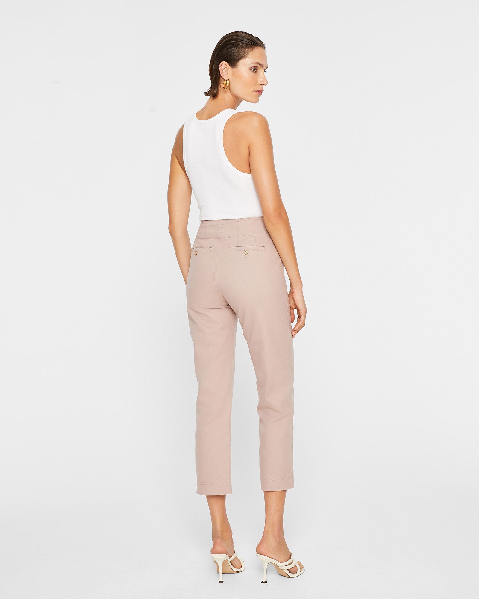 CLUB MONACO - Pantalon utilitaire à boutons - Copeaux de bois