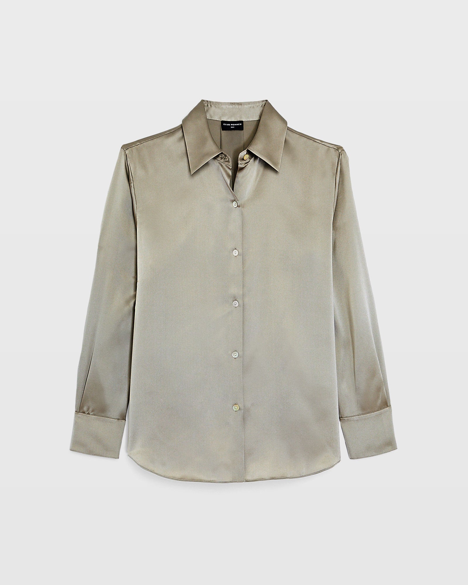 CLUB MONACO - Blouse boutonnée en soie charmeuse - Chêne