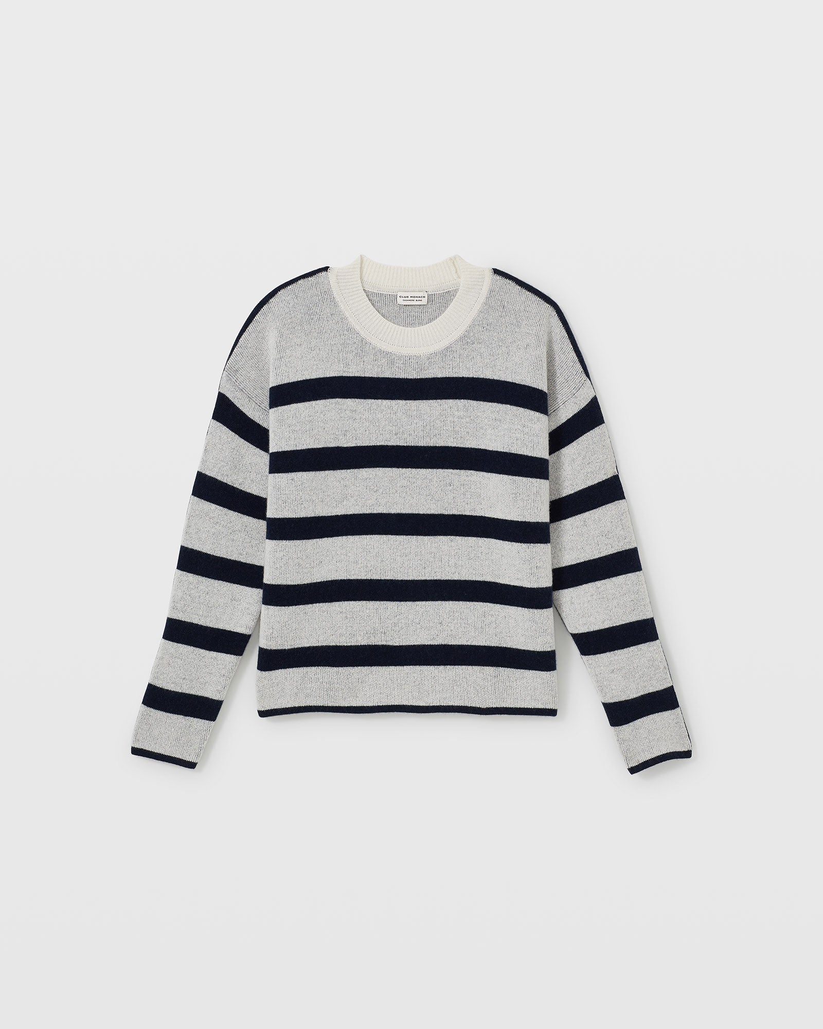CLUB MONACO - Doubleface Cashmere Pullover - White-Black