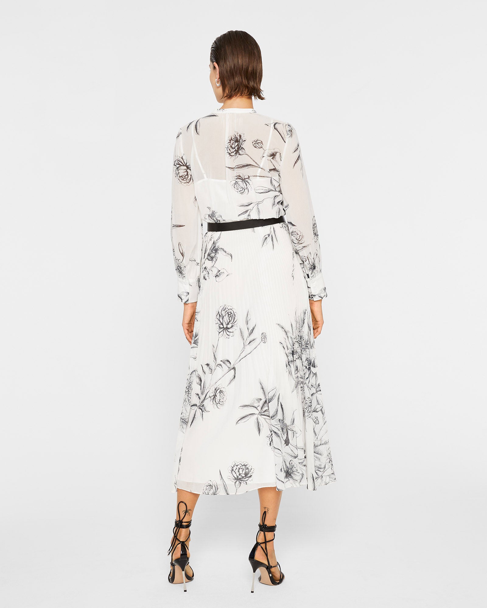CLUB MONACO - Printed Pleated Shirt Dress - Multi