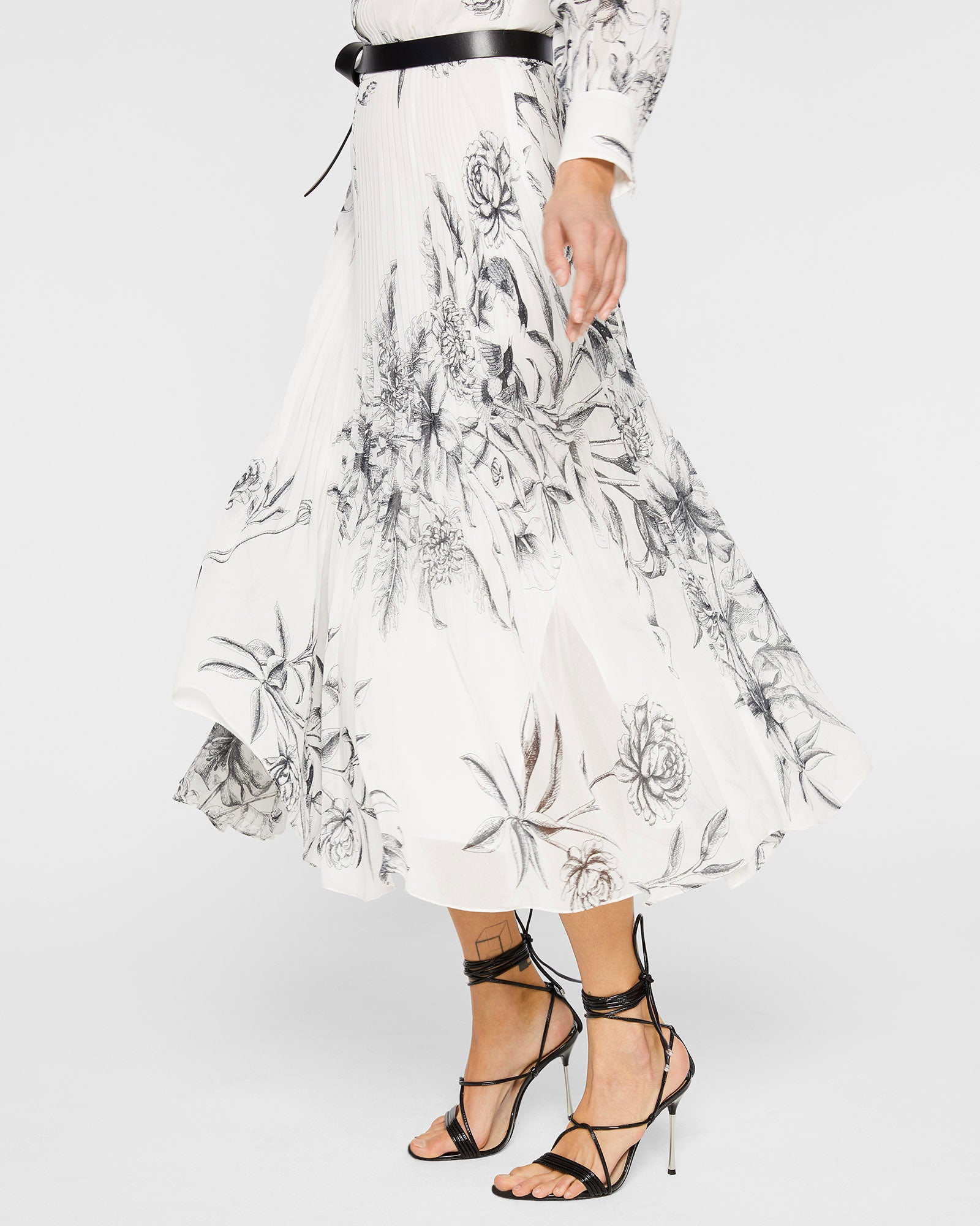 CLUB MONACO - Printed Pleated Shirt Dress - Multi