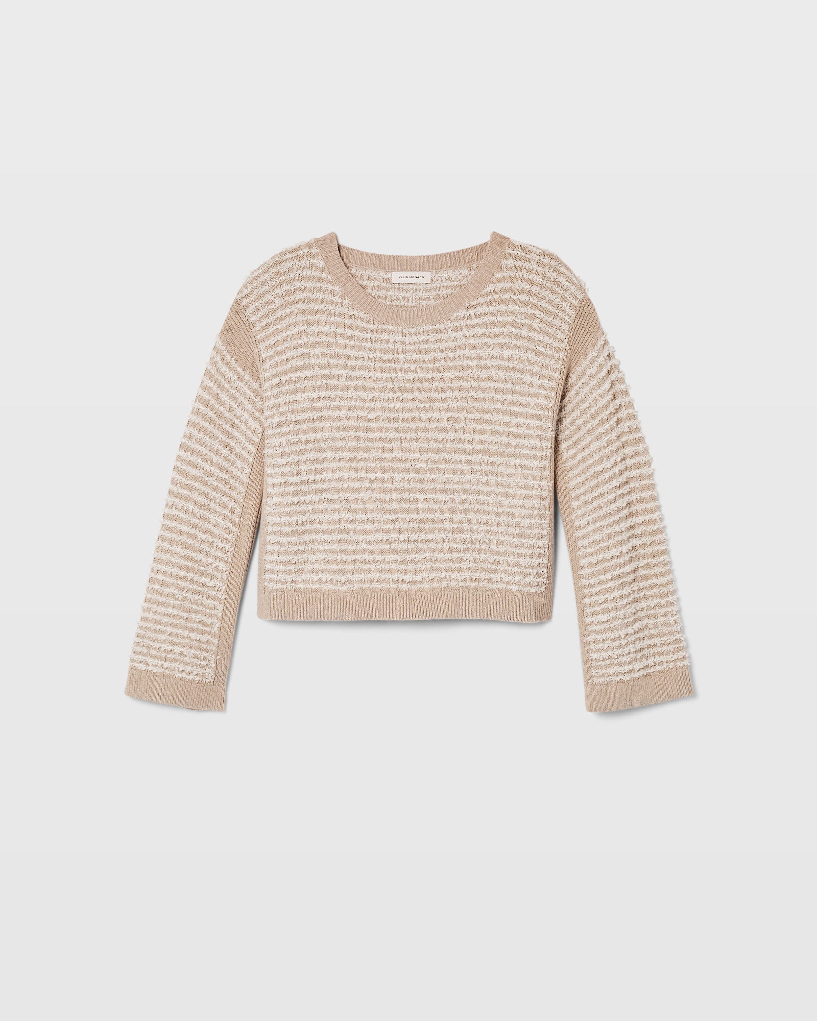 CLUB MONACO - Chandail rayé texturé - Taupe