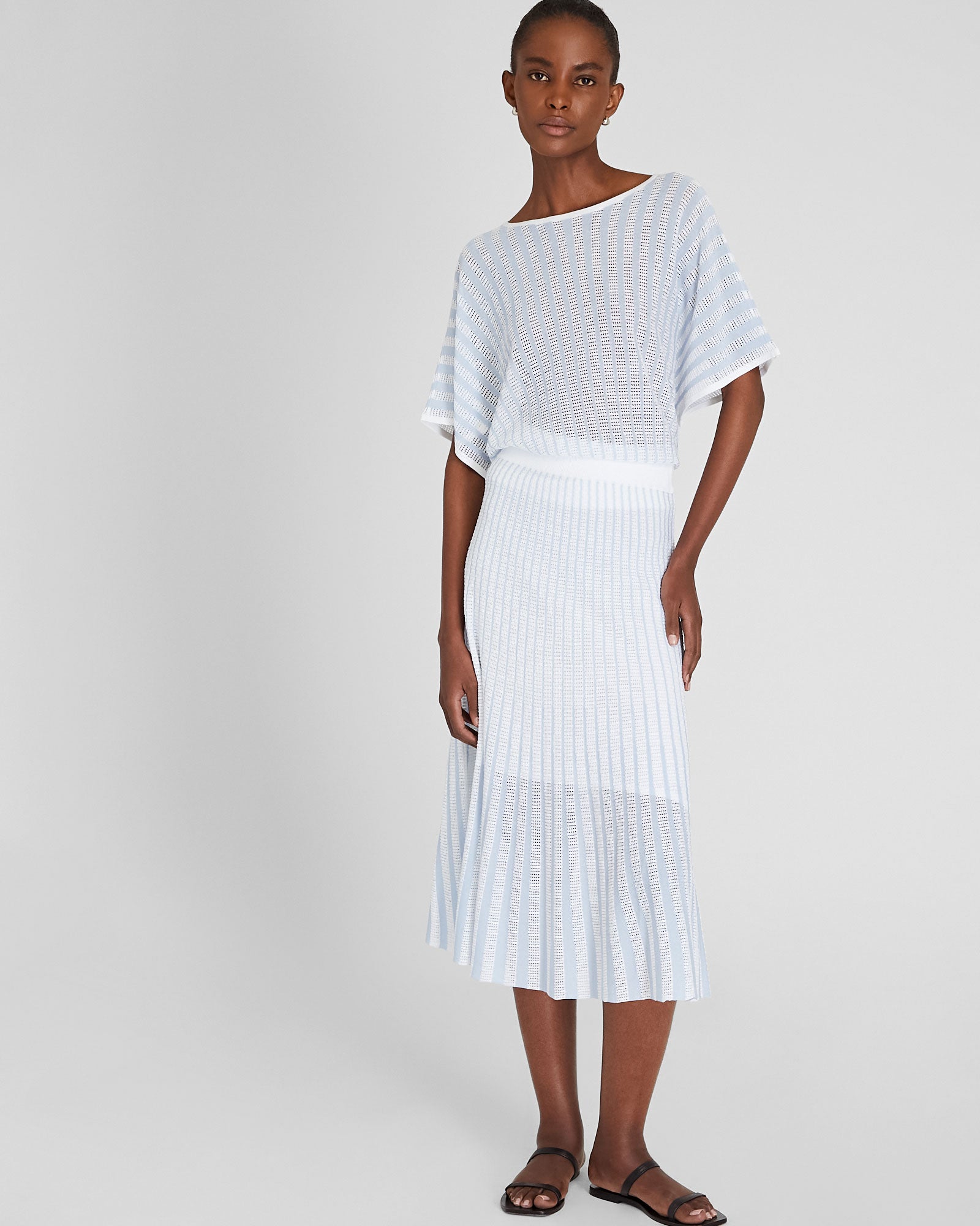 CLUB MONACO - Nouveau chandail à points pointelle - Rayure Bleue