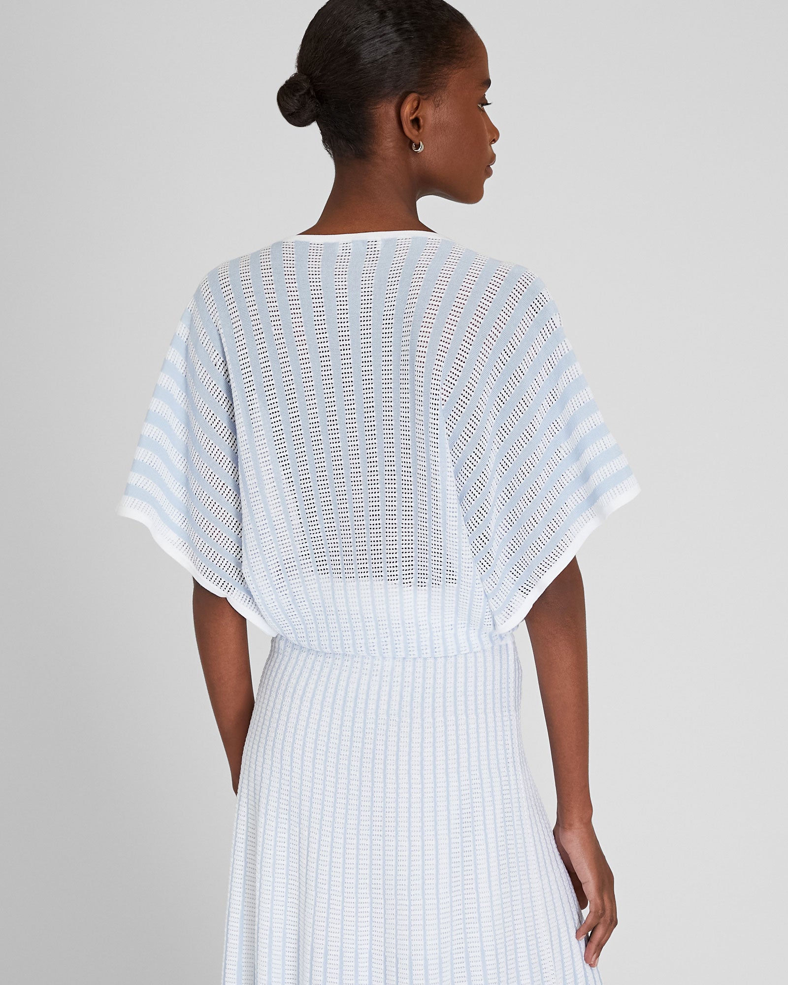 CLUB MONACO - Nouveau chandail à points pointelle - Rayure Bleue
