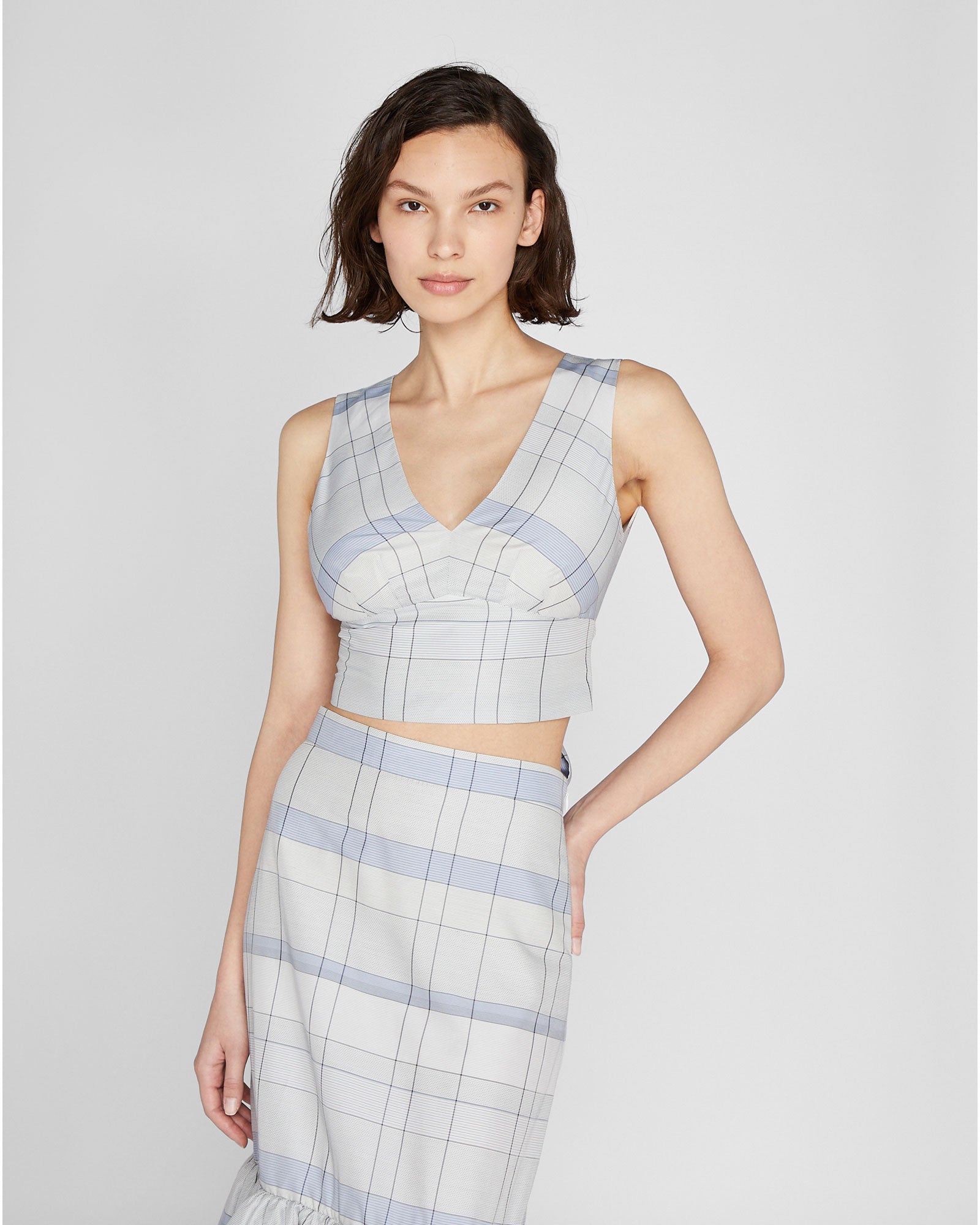 CLUB MONACO - Tie Back Crop Top - White