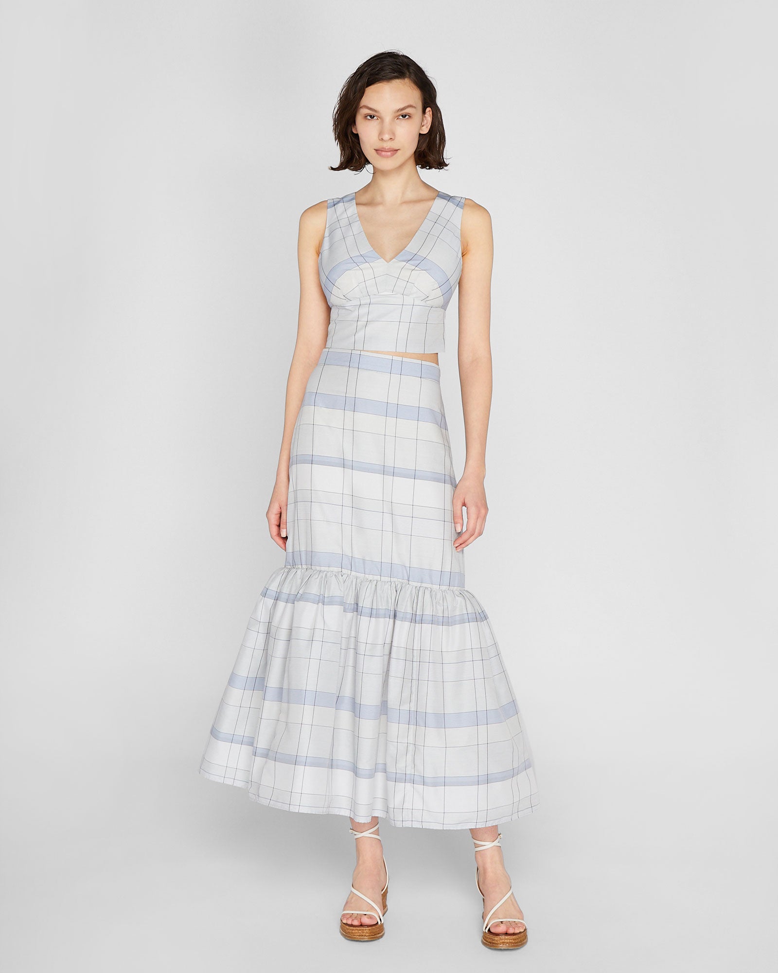 CLUB MONACO - Tie Back Crop Top - White