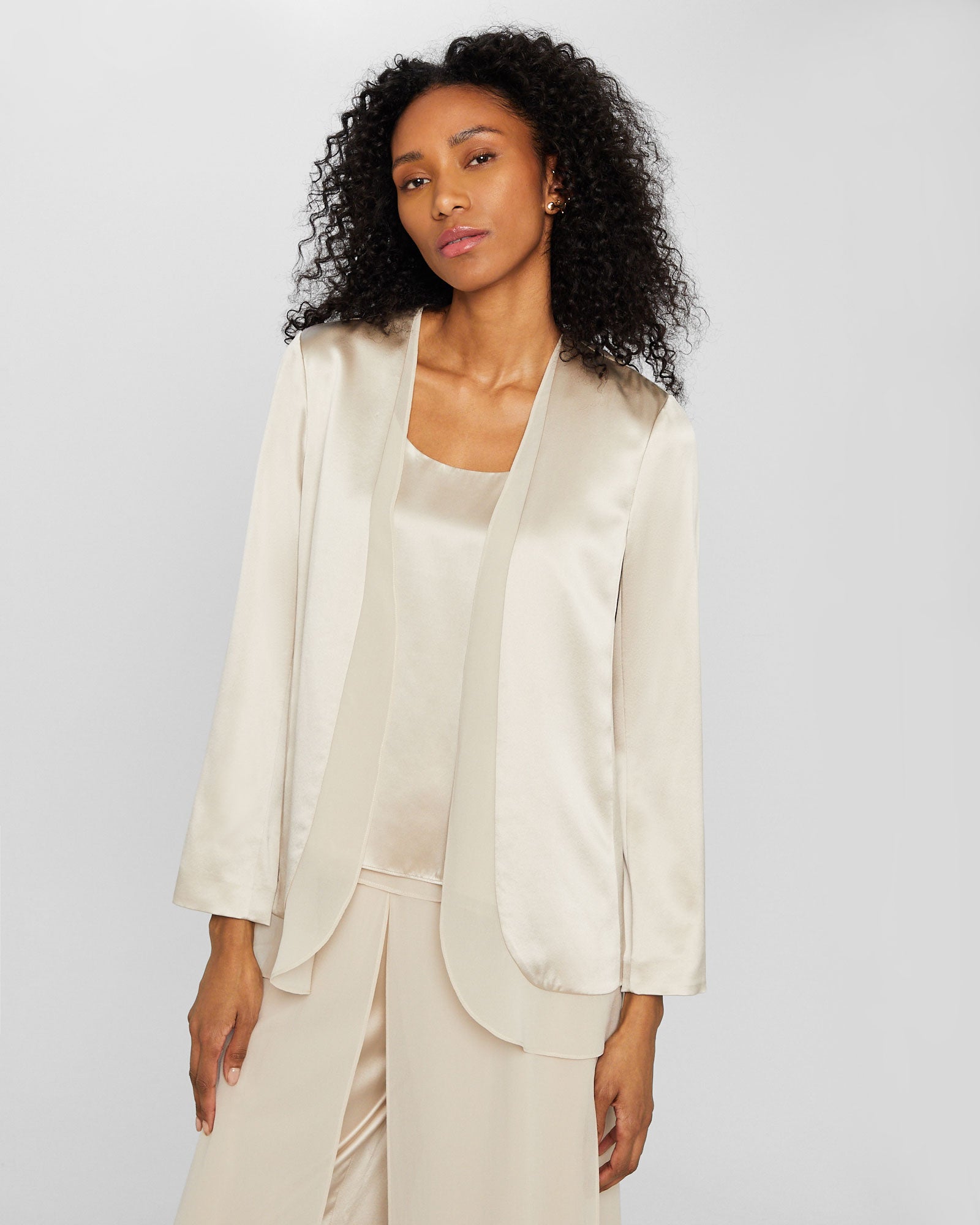 CLUB MONACO - Blazer luxueux en soie - Naturel