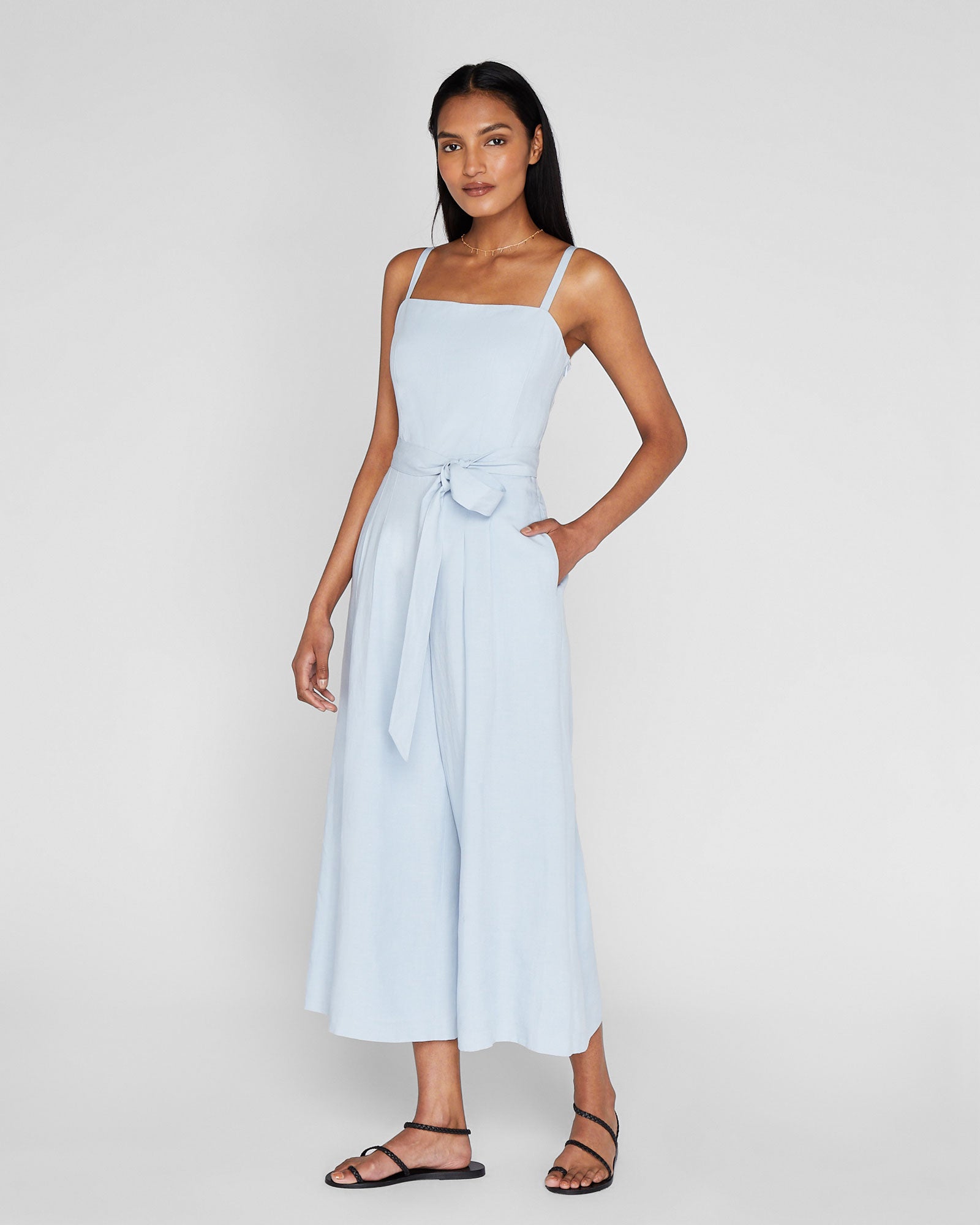 CLUB MONACO - Square Neck Jumpsuit - Light Blue