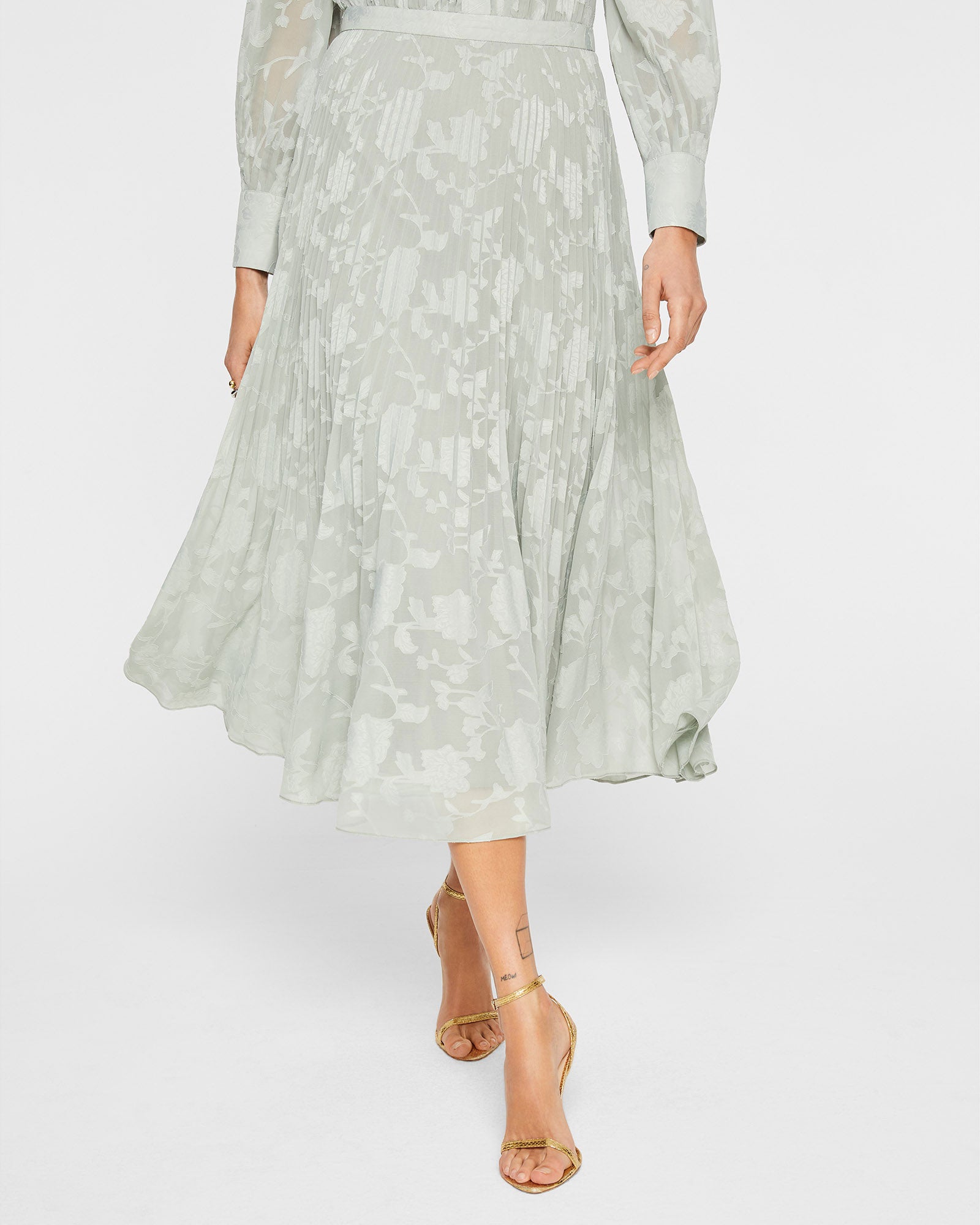 CLUB MONACO - Robe chemisier plissée - Gris fer