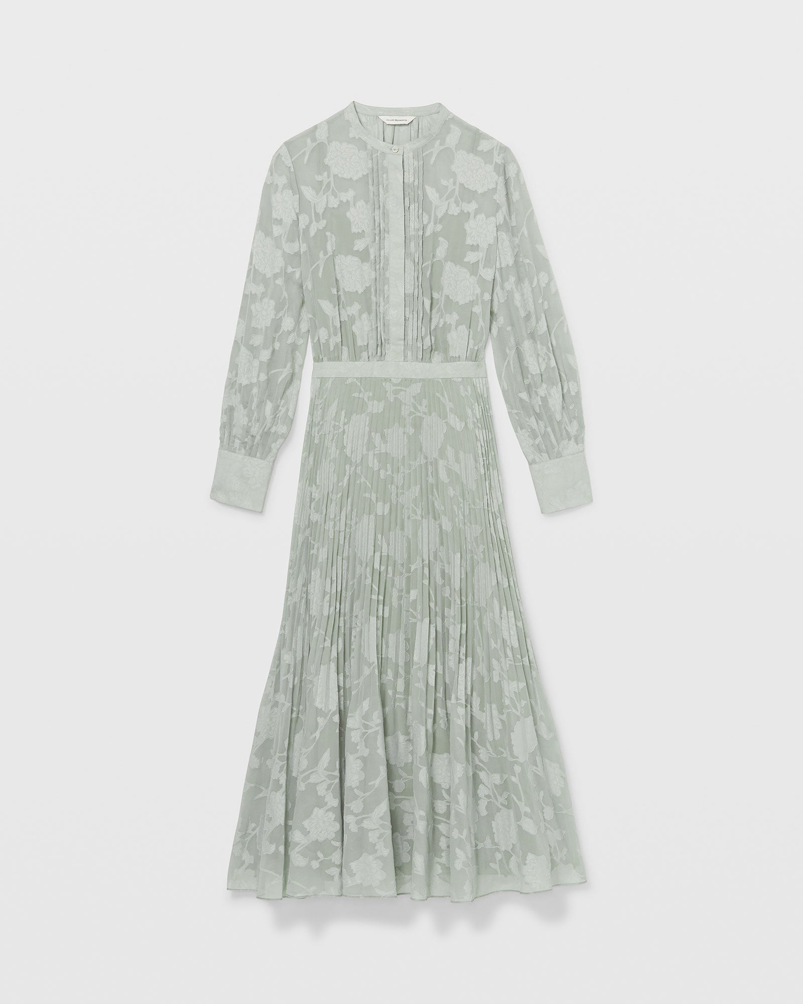 CLUB MONACO - Robe chemisier plissée - Gris fer