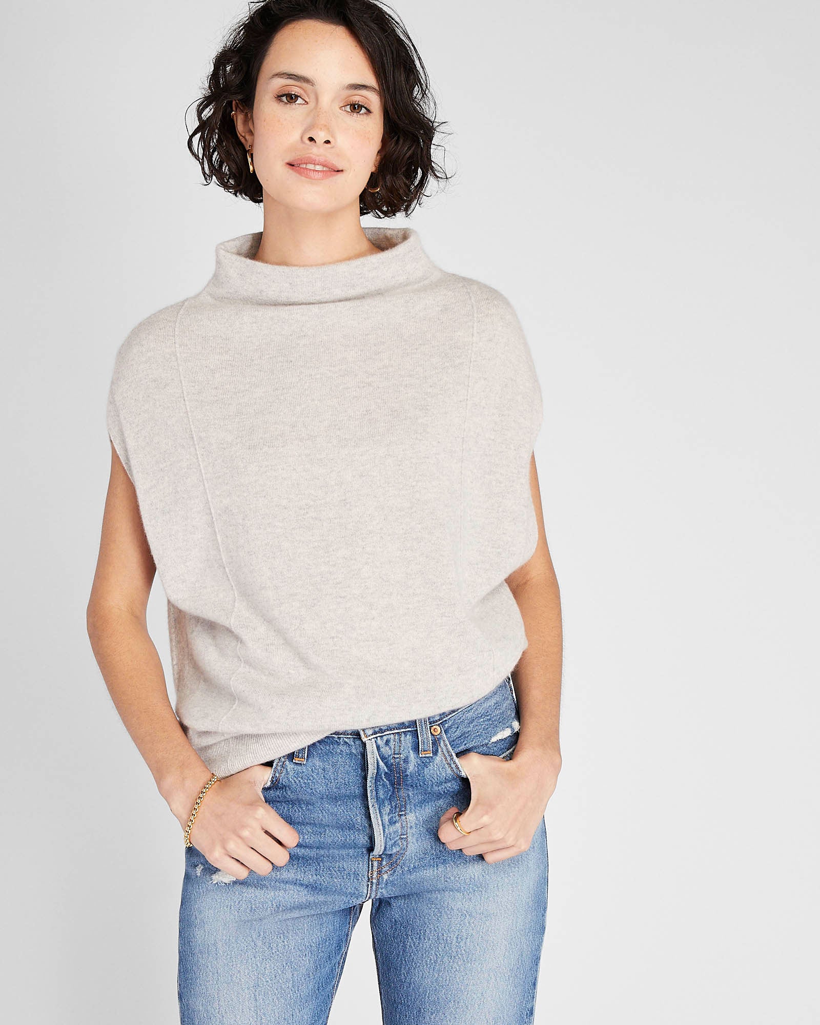 CLUB MONACO - Chandail en cachemire Abhy - Gris Chiné Clair