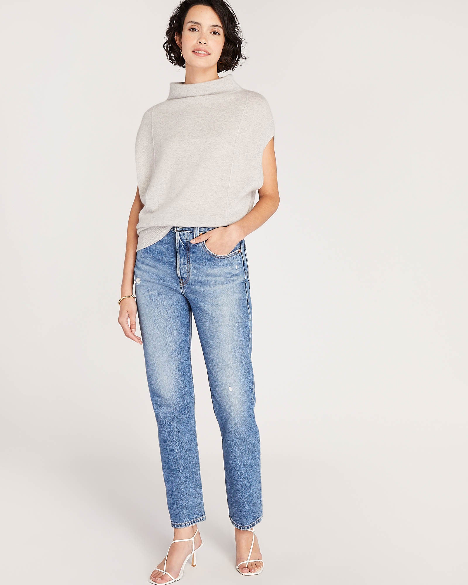 CLUB MONACO - Chandail en cachemire Abhy - Gris Chiné Clair