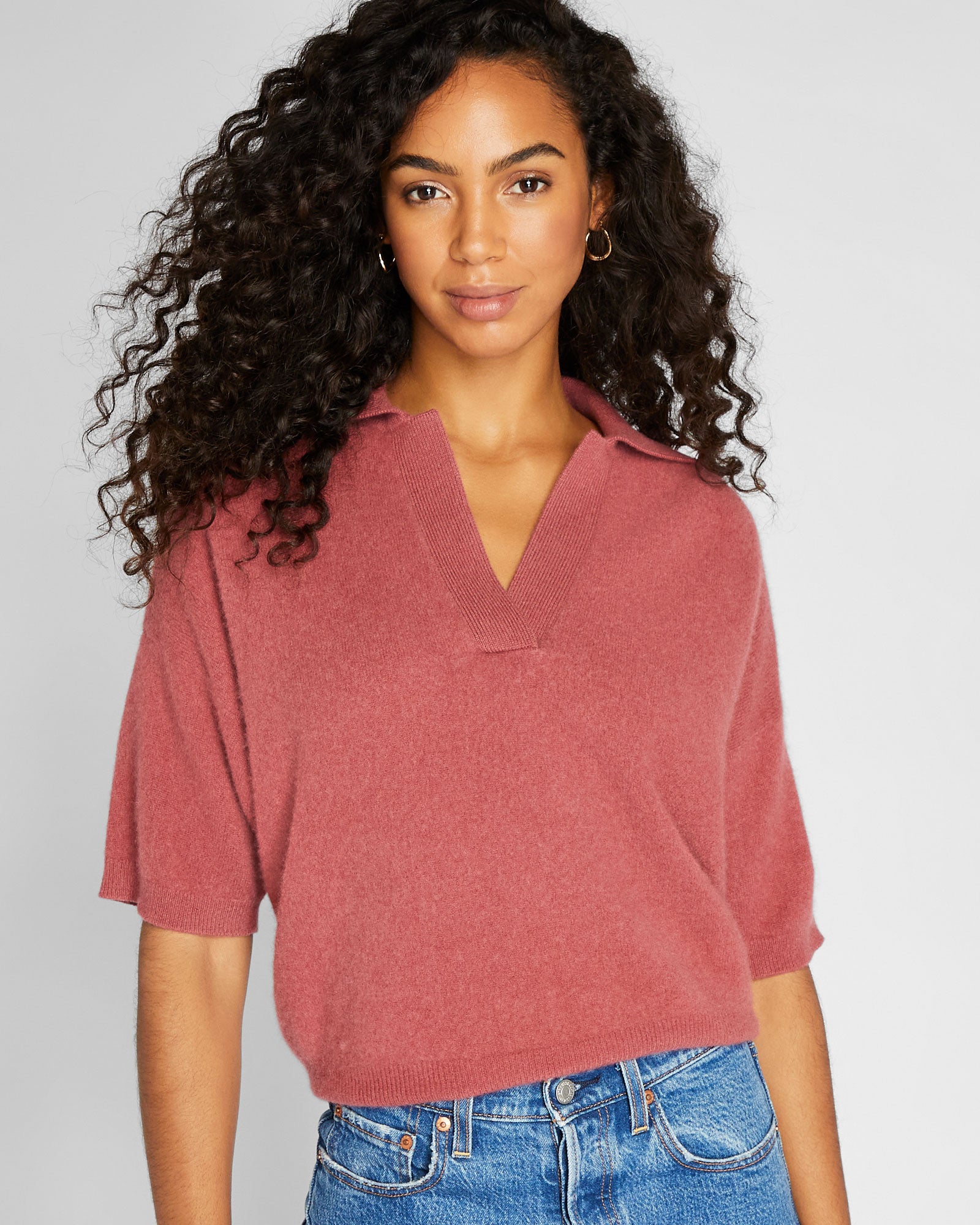 CLUB MONACO - Chandail en cachemire bouilli - Rose poussiéreux