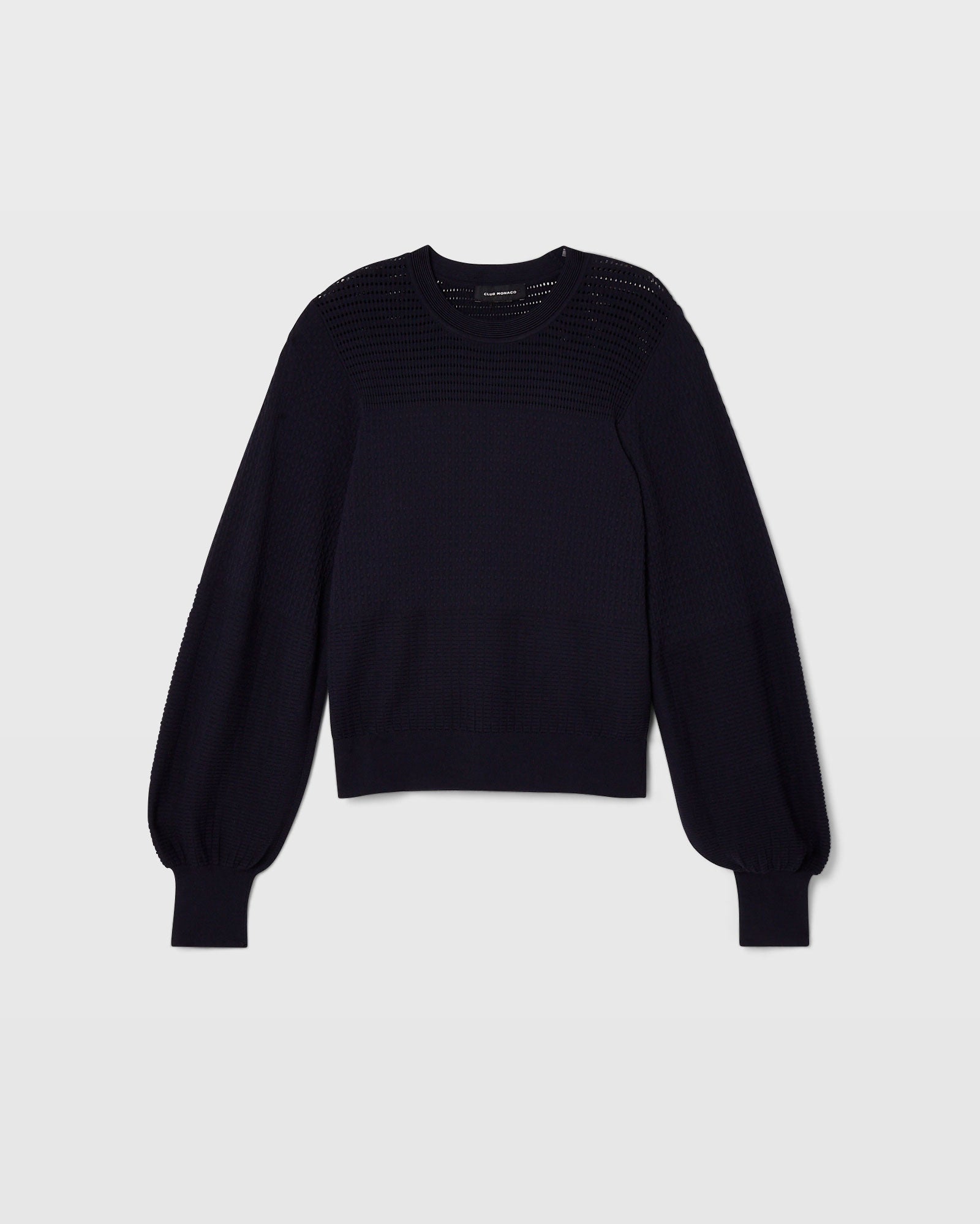 CLUB MONACO - Textured Crewneck - Navy