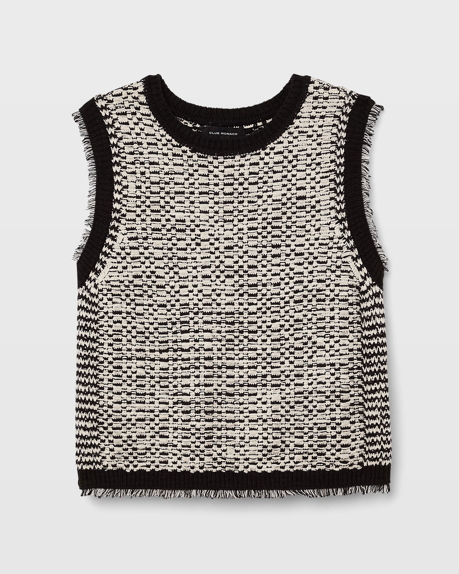 CLUB MONACO - Textured Stitch Shell - White-Black