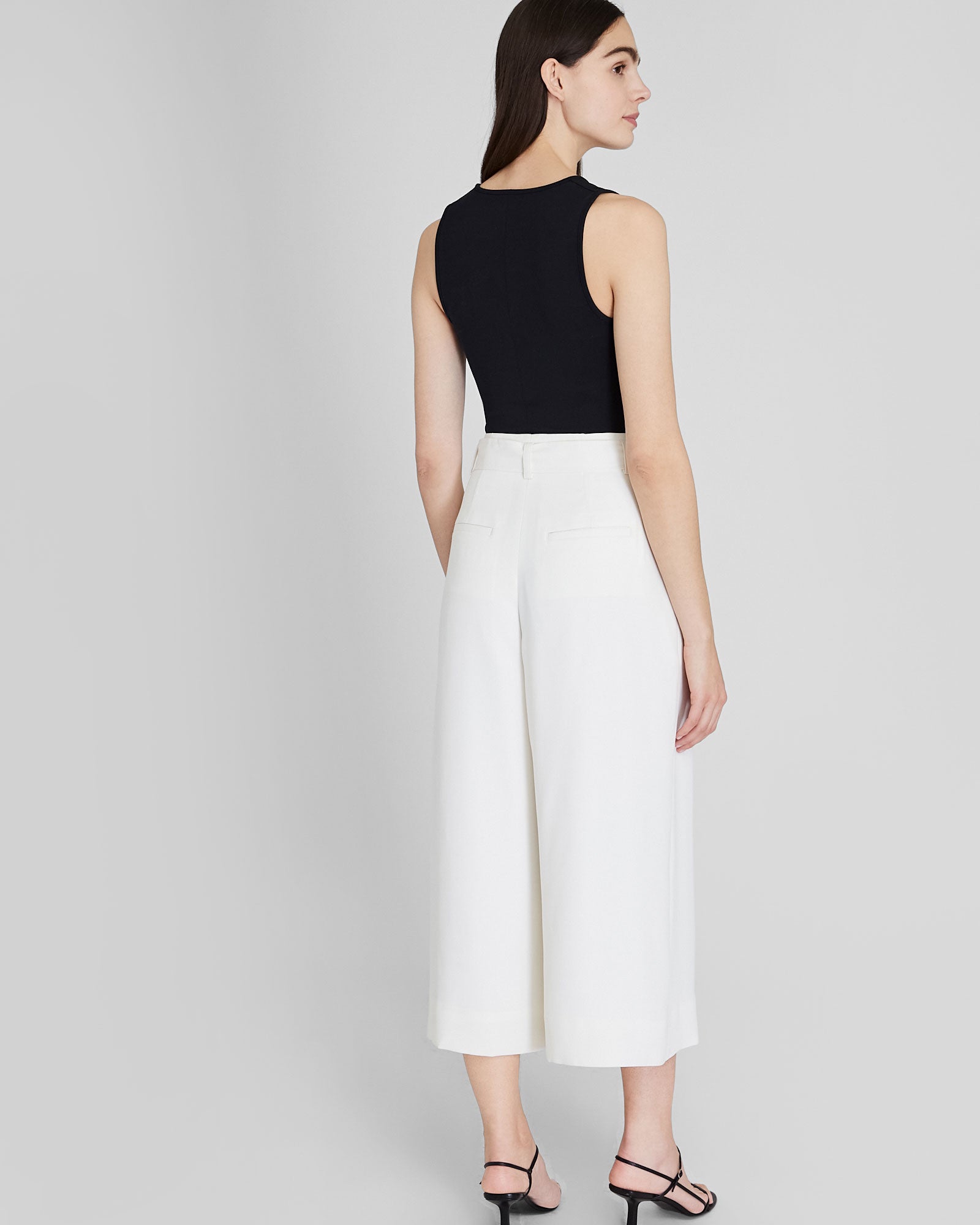 CLUB MONACO - Crepe Tie Waist Culotte - White