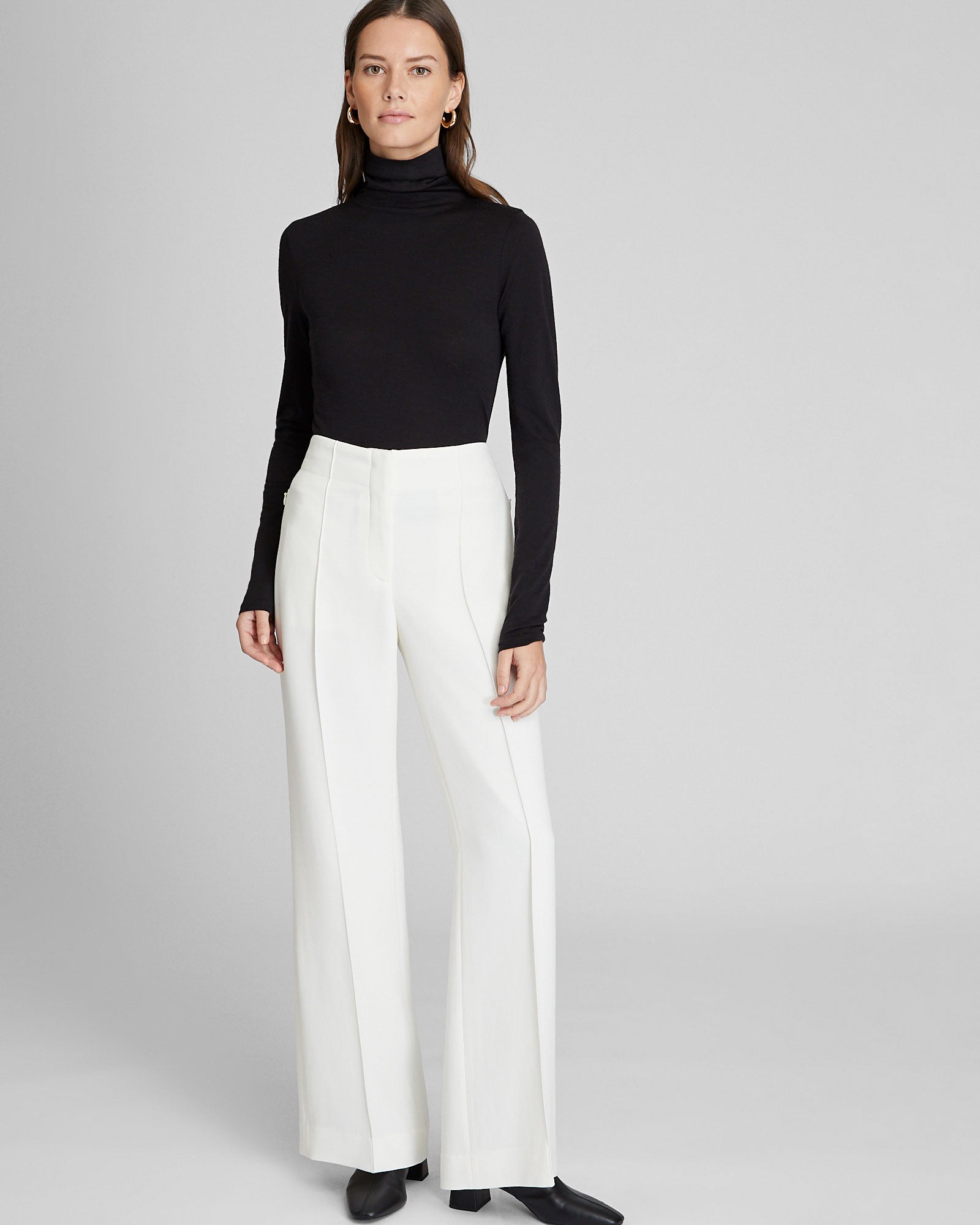 CLUB MONACO - Pantalon en crêpe fluide - Crème