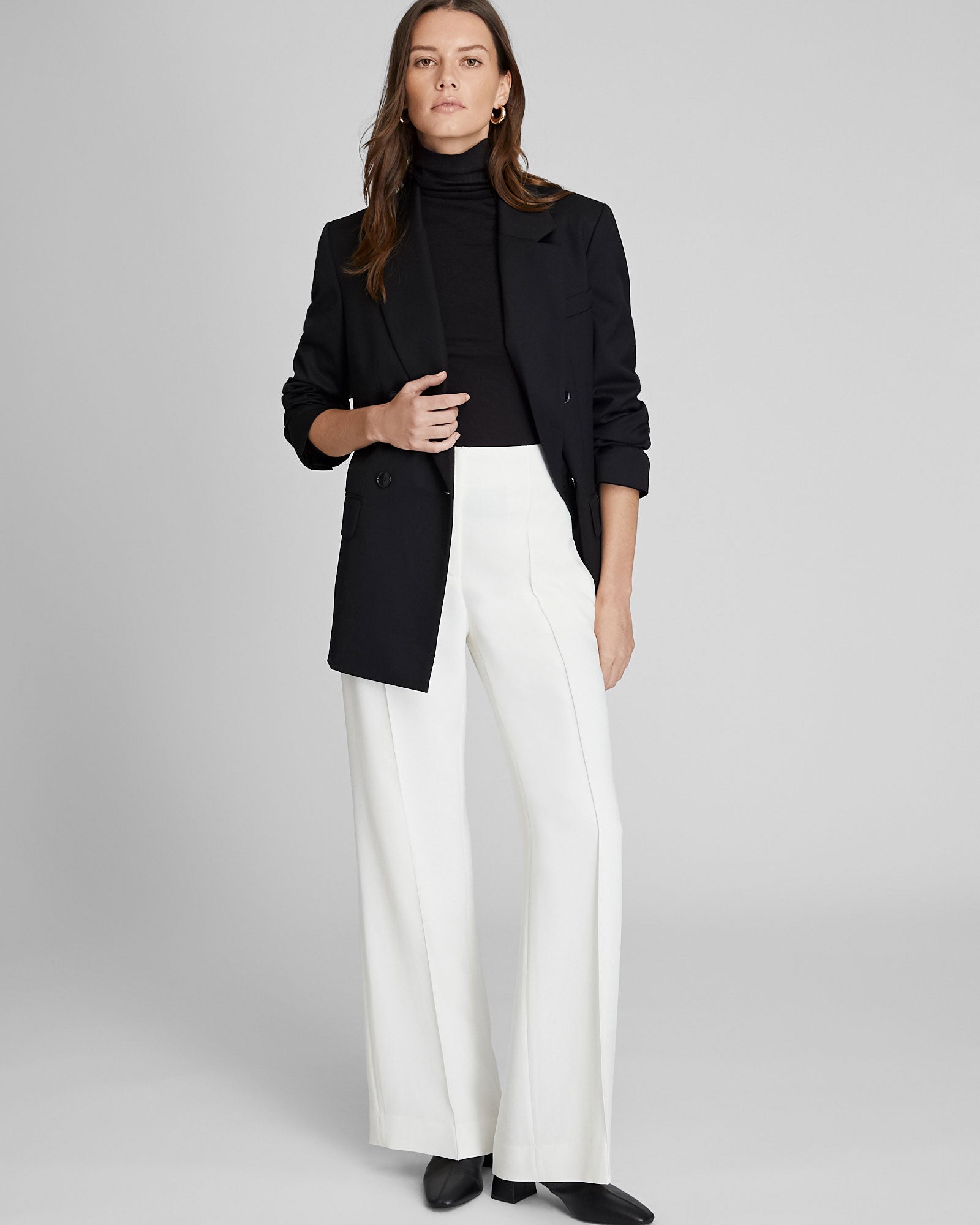 CLUB MONACO - Pantalon en crêpe fluide - Crème