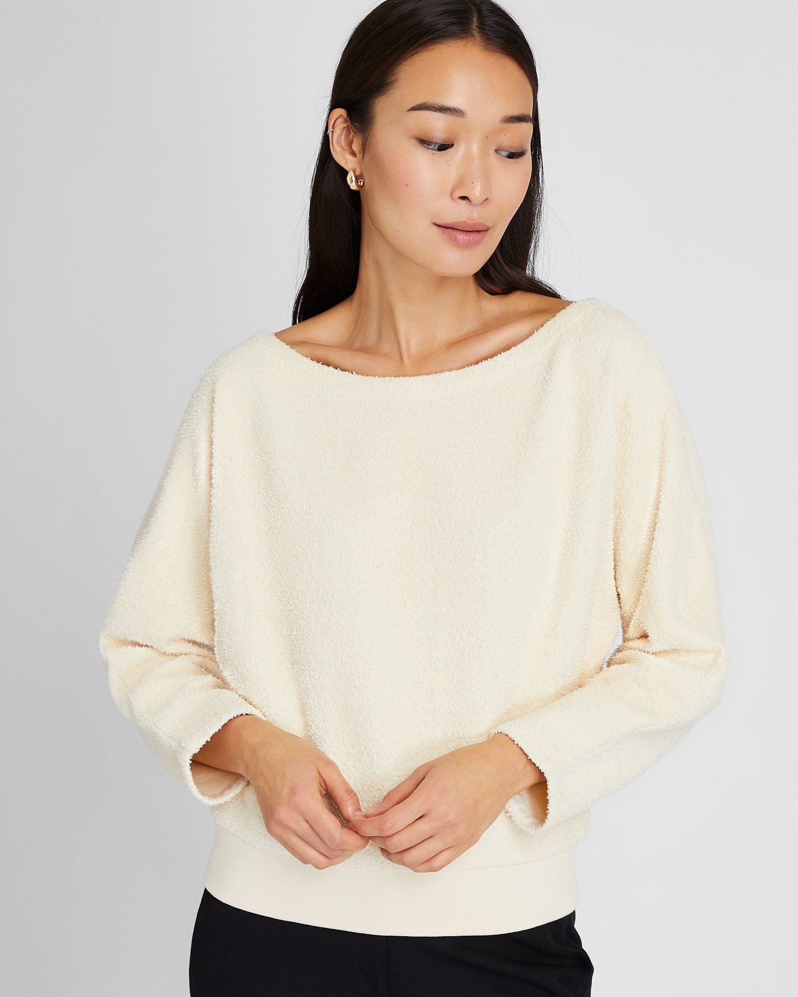CLUB MONACO - Bouclé Sweater - Cream