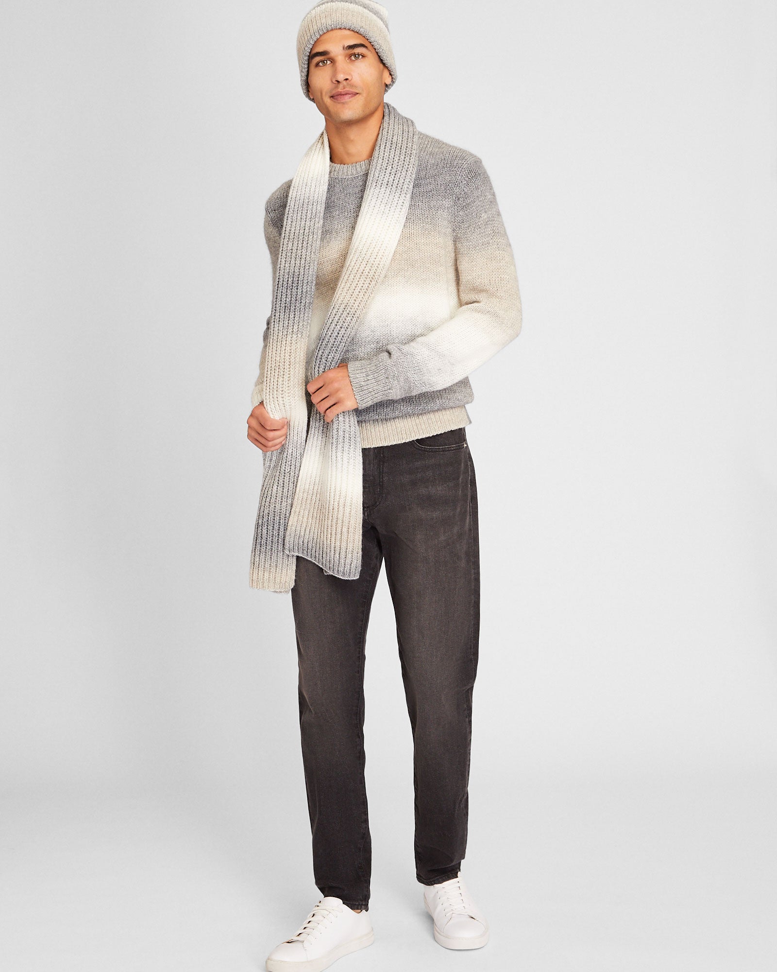CLUB MONACO - Écharpe ombrée - Mélange Gris