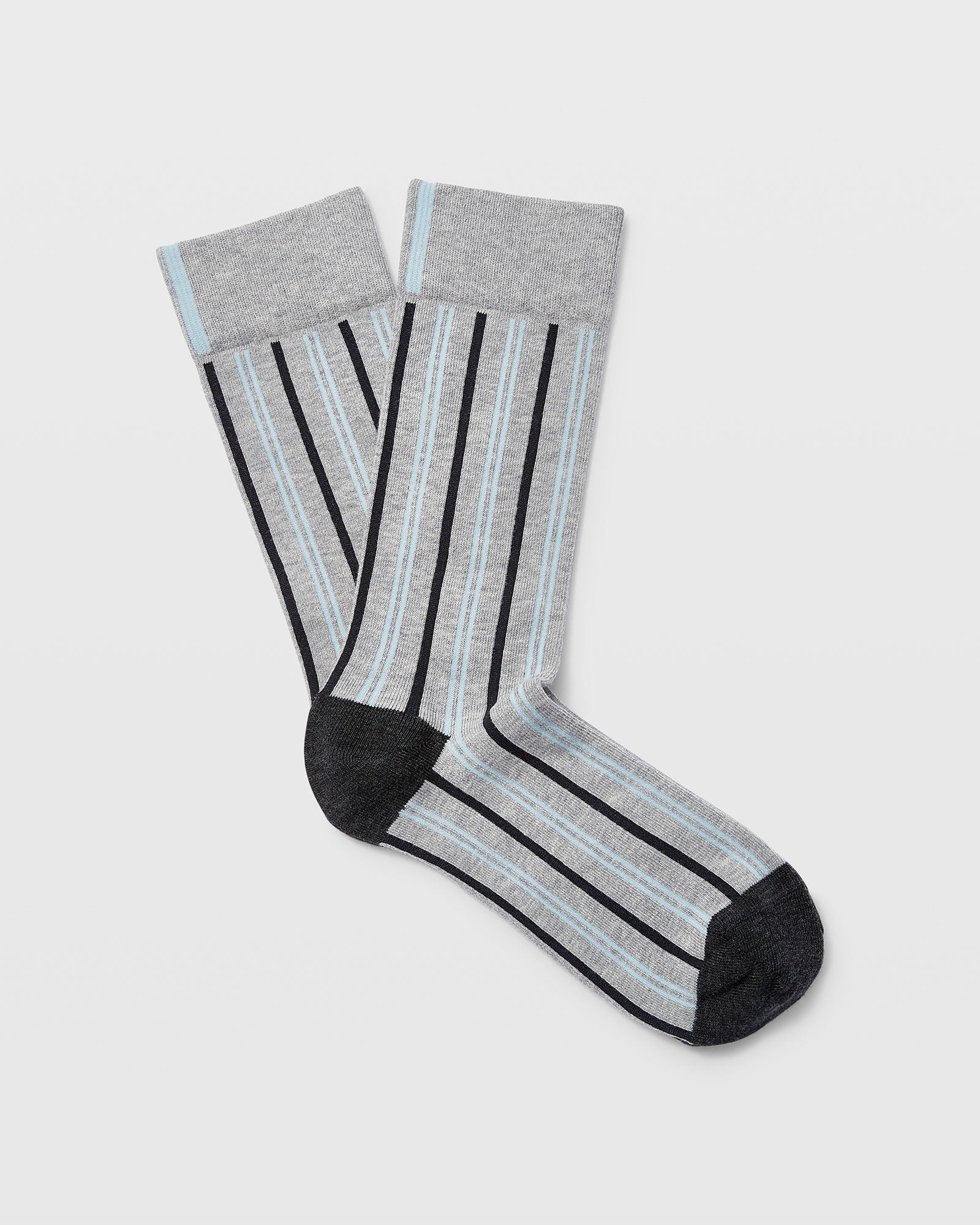 CLUB MONACO - Chaussettes à rayures alternées - Mélange Gris