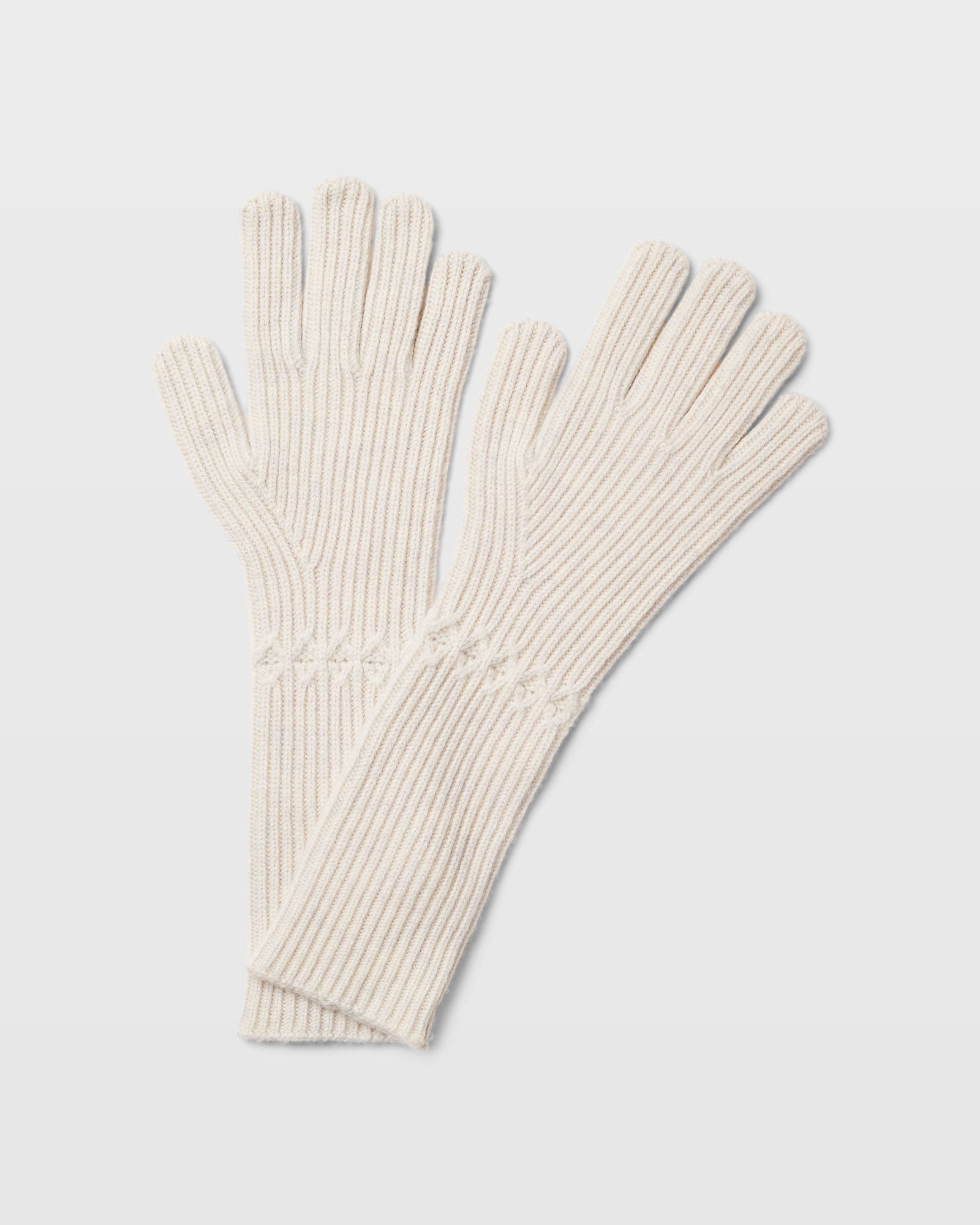 CLUB MONACO - Gants en tricot longs - Gris Chiné Pâle