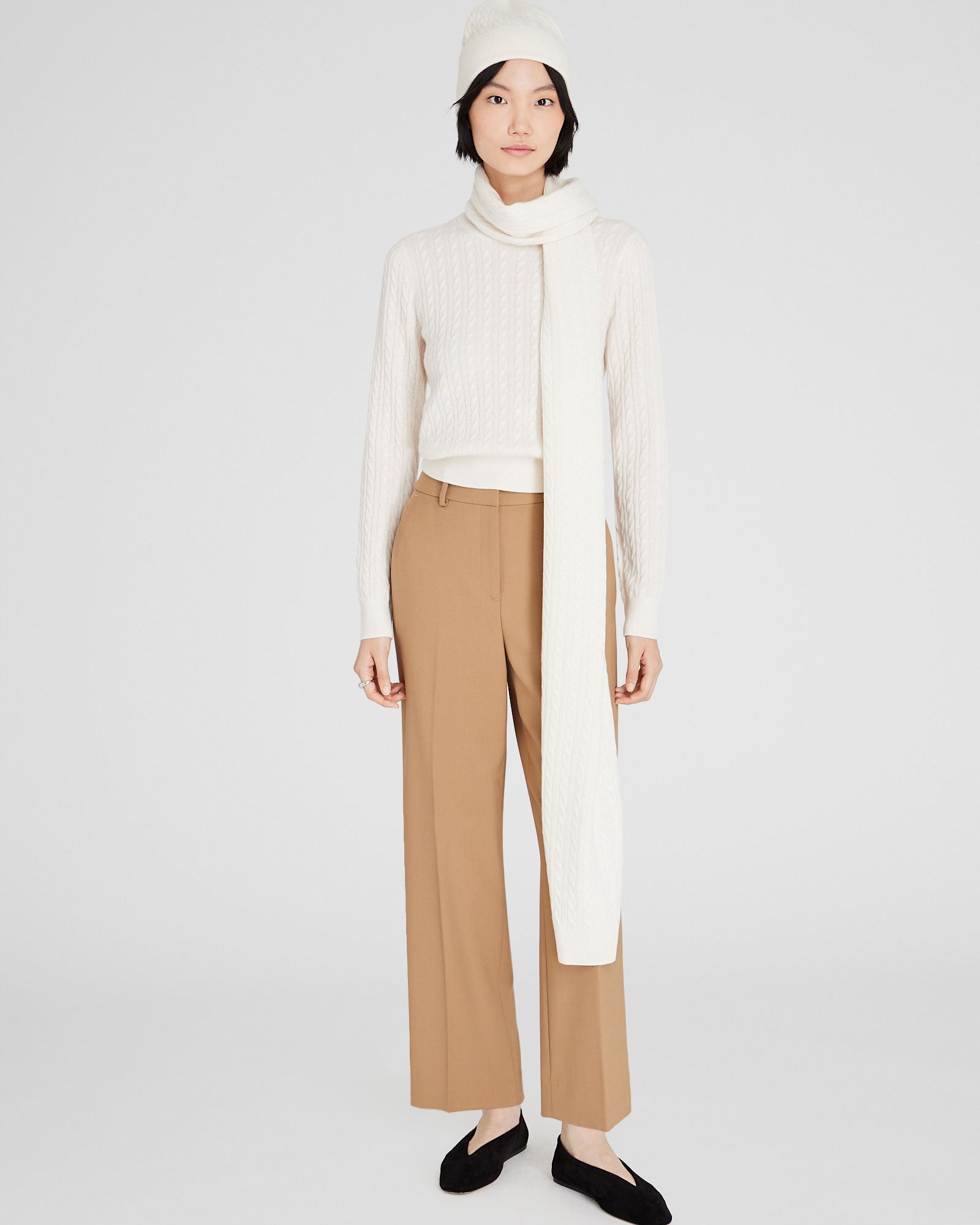 CLUB MONACO - Écharpe en cachemire à mini-torsades - Blanc Cassé