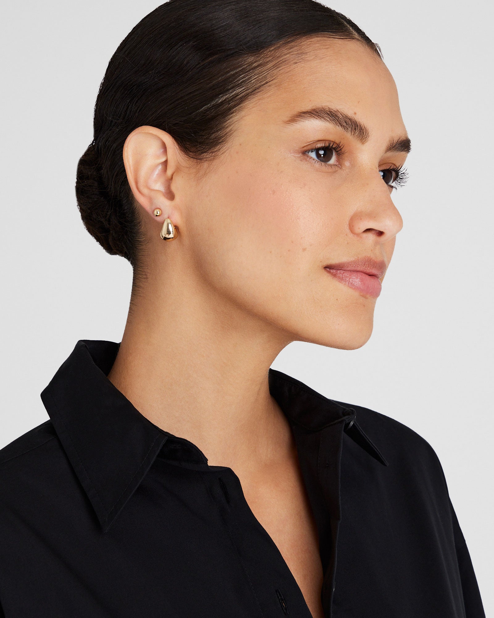 CLUB MONACO - Ensemble de boucles d'oreilles créoles effilées - Or