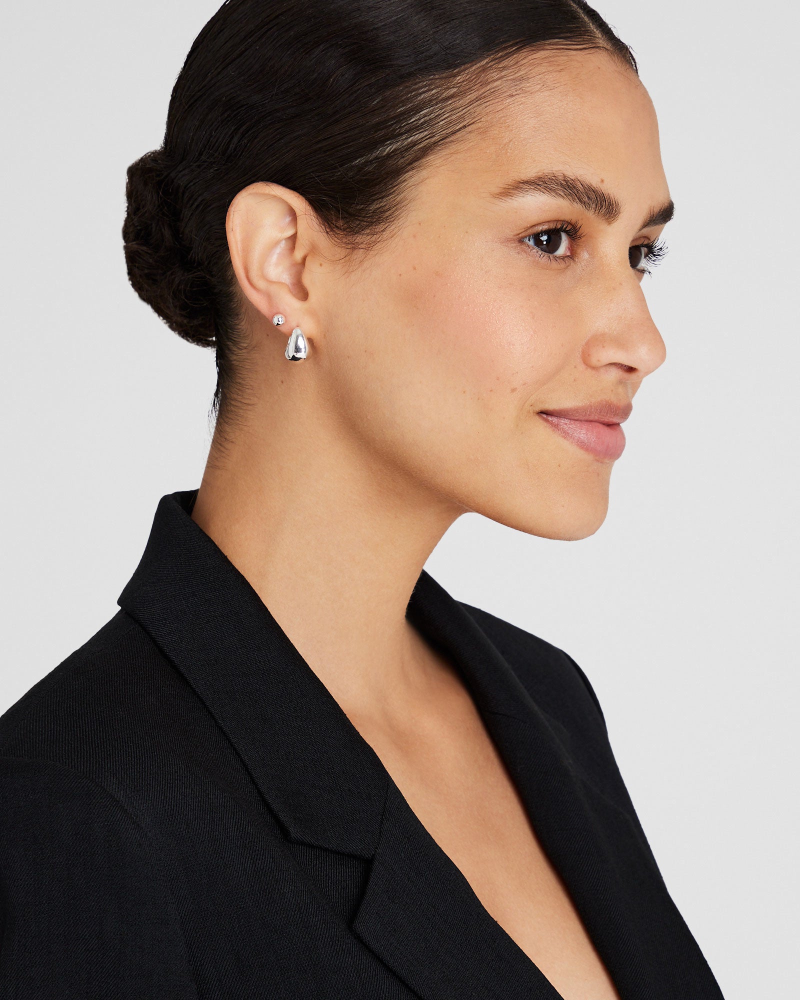 CLUB MONACO - Ensemble de boucles d'oreilles créoles effilées - Argent