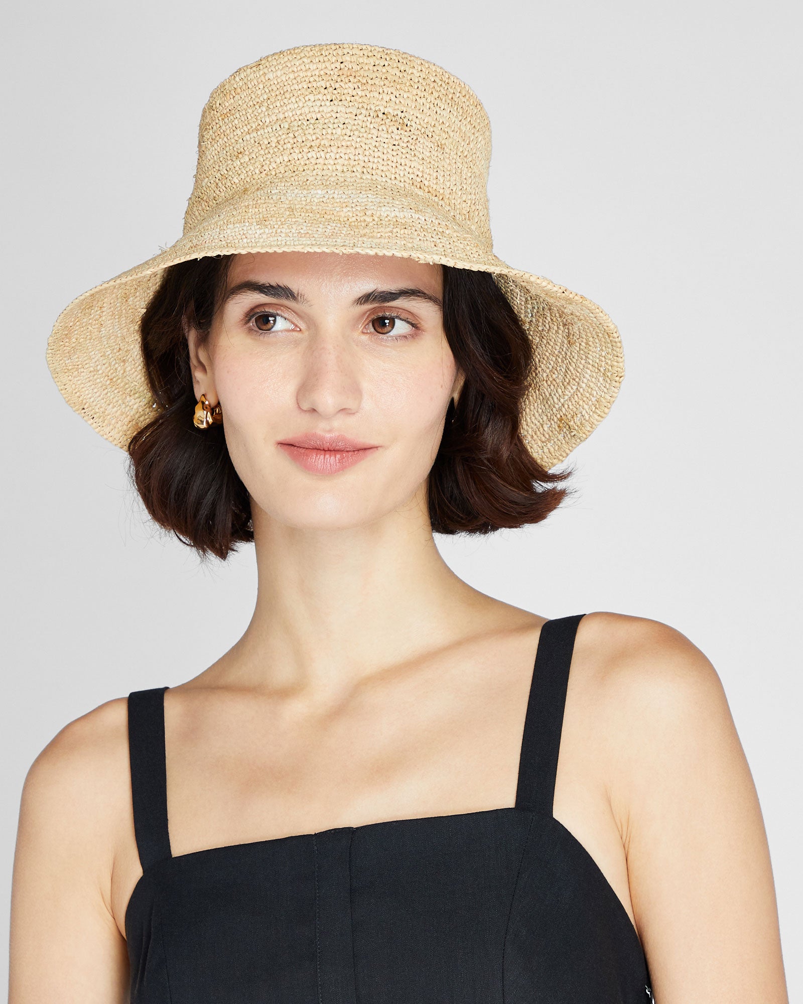 CLUB MONACO - Chapeau de pêche crocheté - Tanné