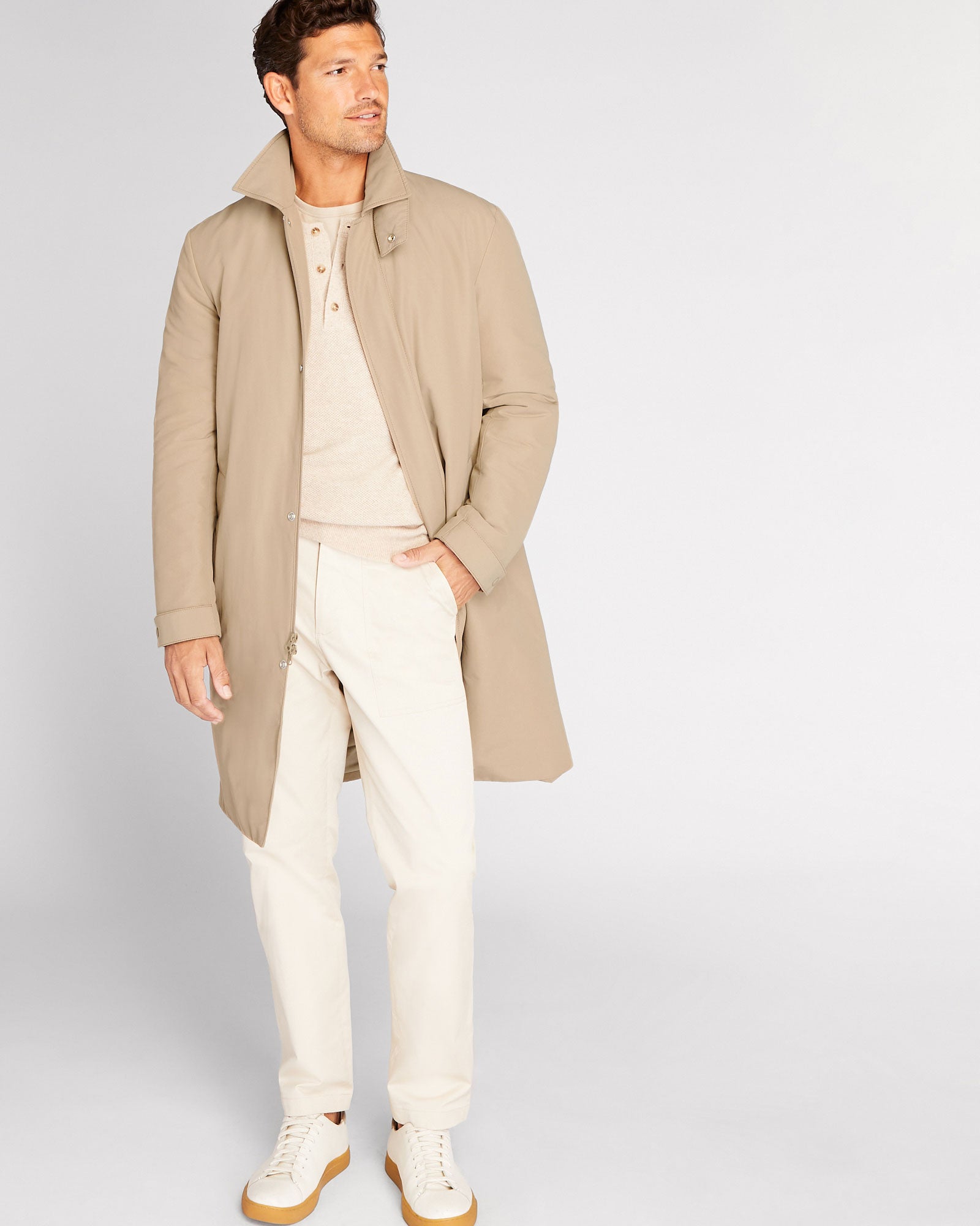 CLUB MONACO - Manteau Mac matelassé - Gris Clair
