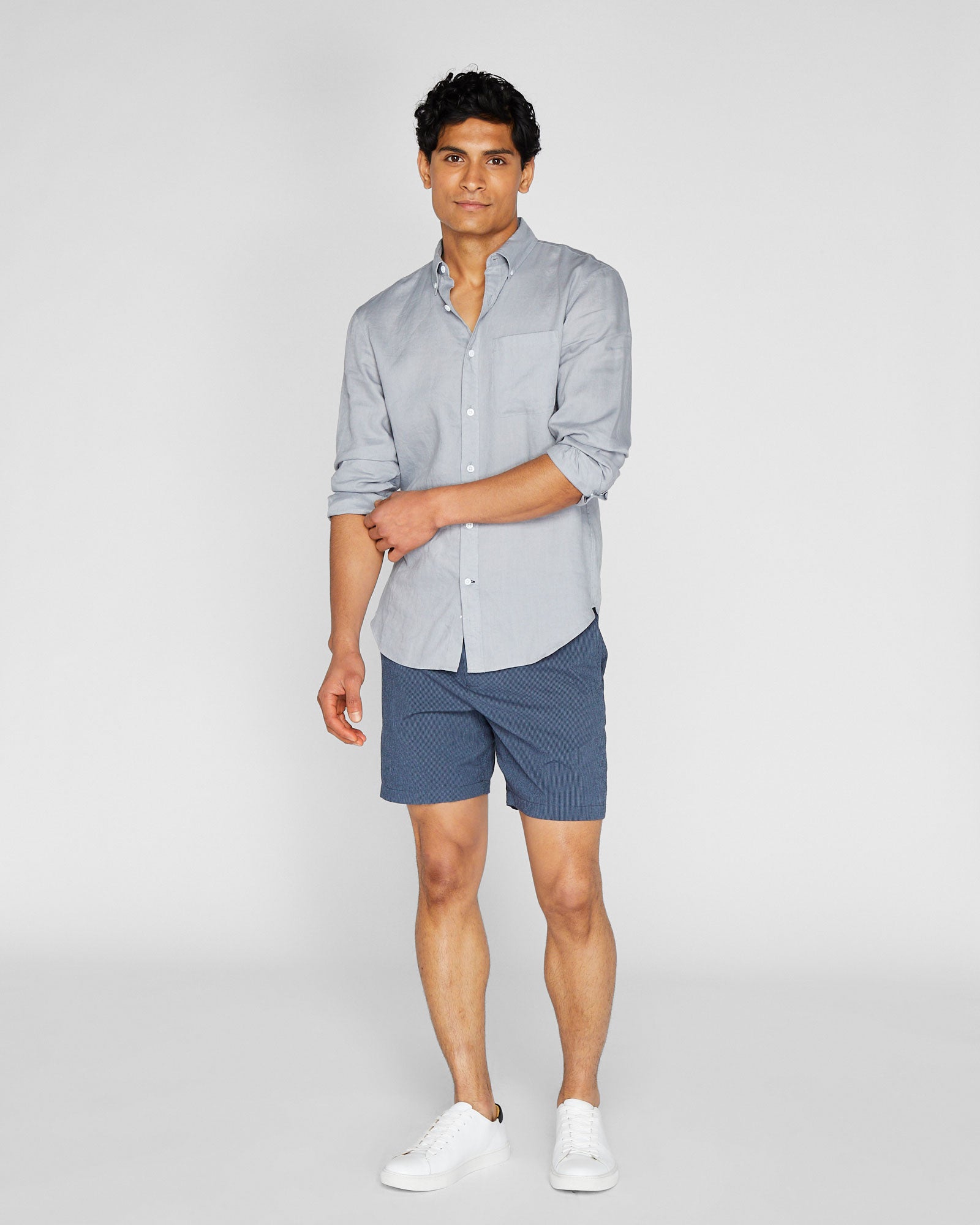 CLUB MONACO - Short gaufré Baxter de 18 cm (7 po) - Bleu