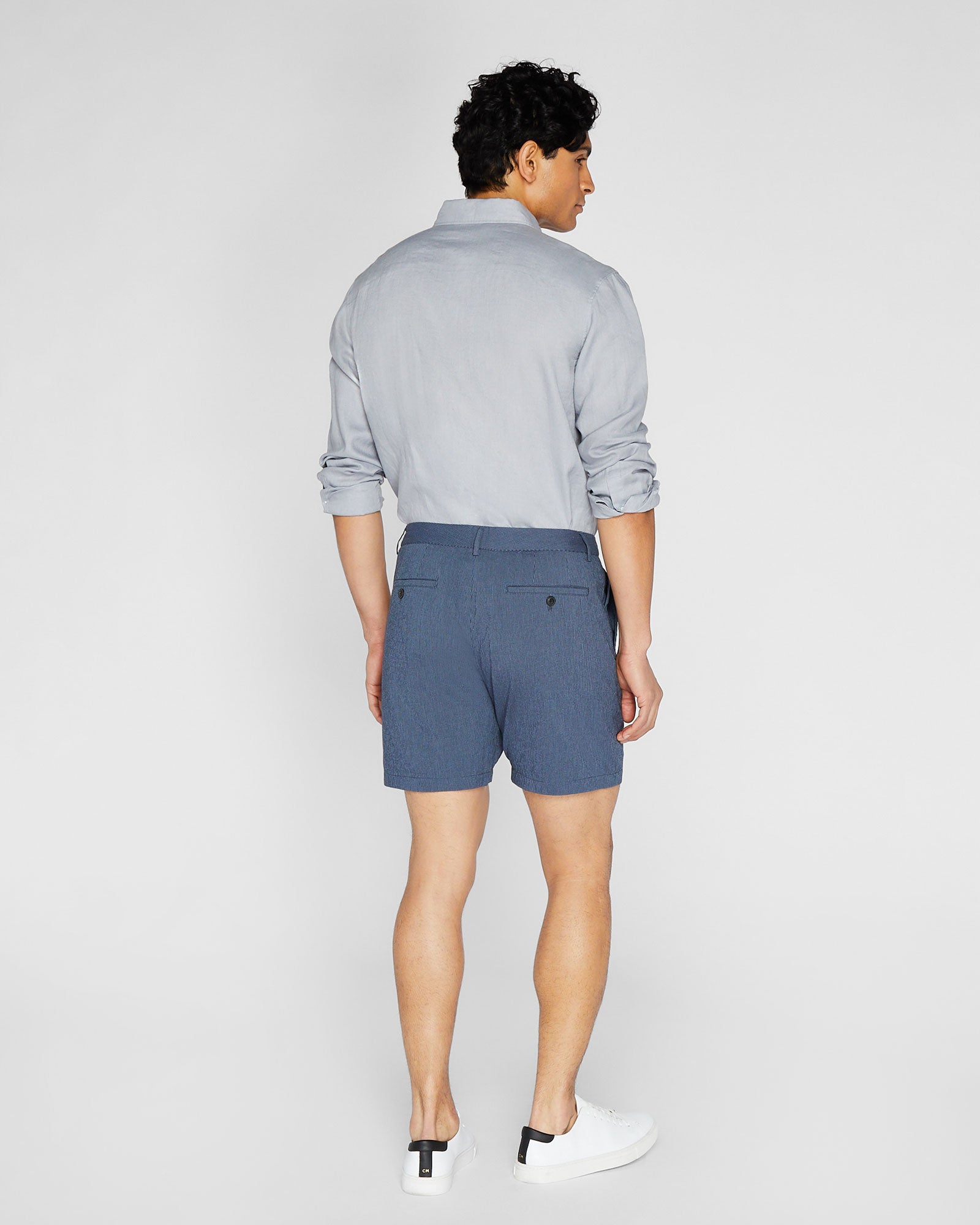 CLUB MONACO - Short gaufré Baxter de 18 cm (7 po) - Bleu