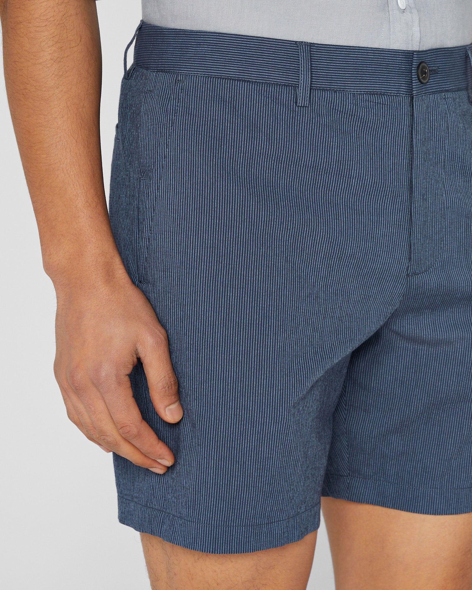 CLUB MONACO - Short gaufré Baxter de 18 cm (7 po) - Bleu