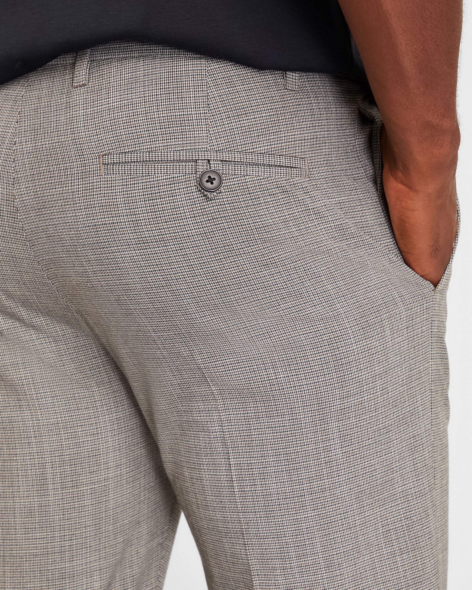 CLUB MONACO - Sutton Puppytooth Dress Pants - Brown Mix