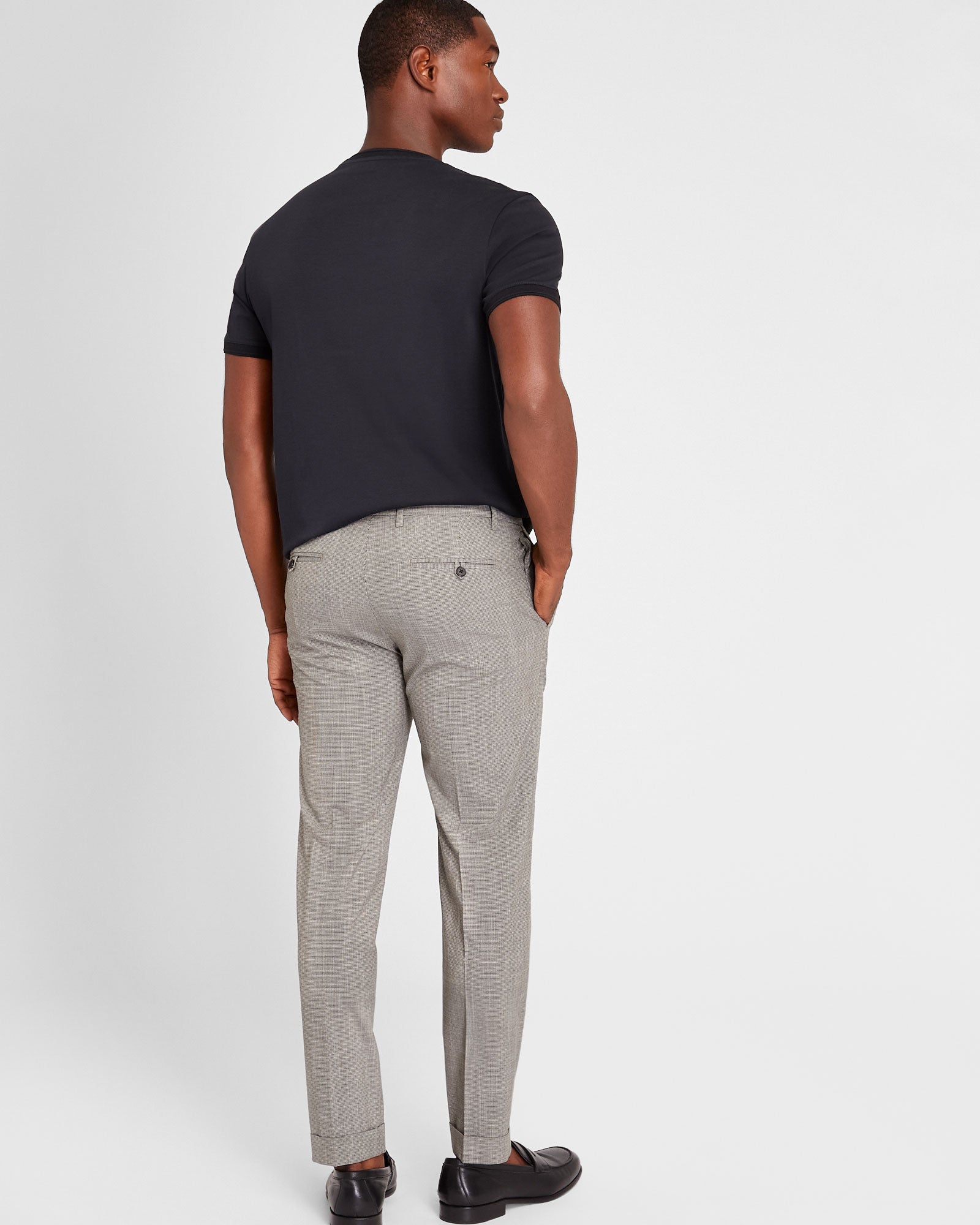 CLUB MONACO - Sutton Puppytooth Dress Pants - Brown Mix