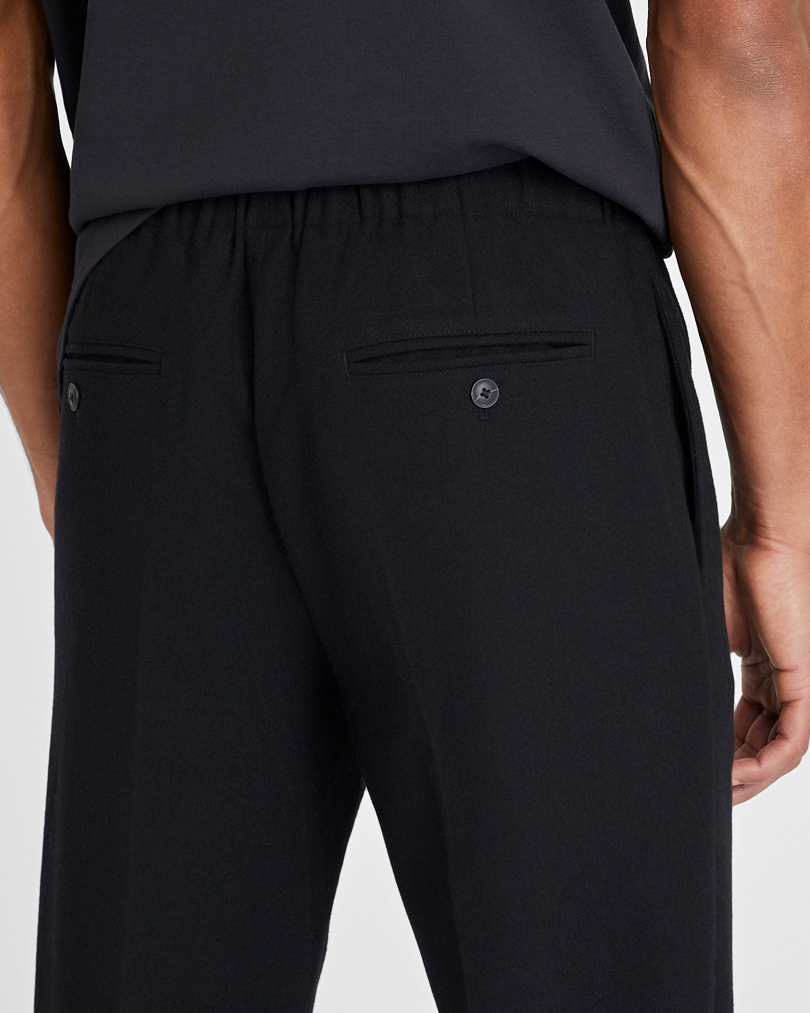 CLUB MONACO - Wool Elasticated Trouser - Black